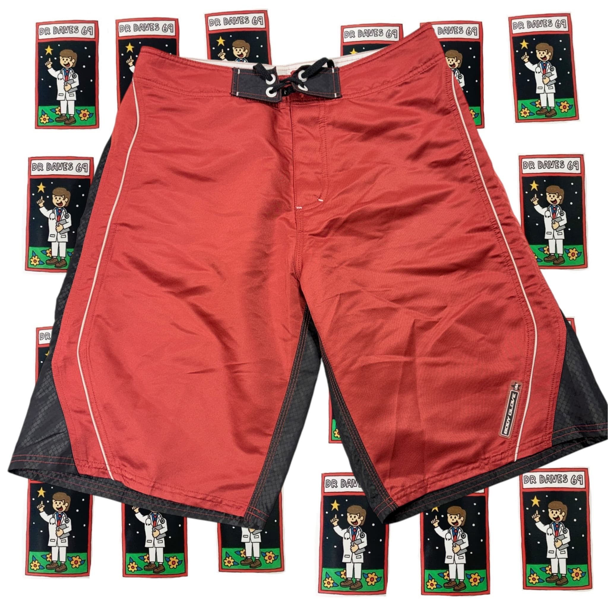 Body Glove Red And Black Boardshorts — photo 1 of 5