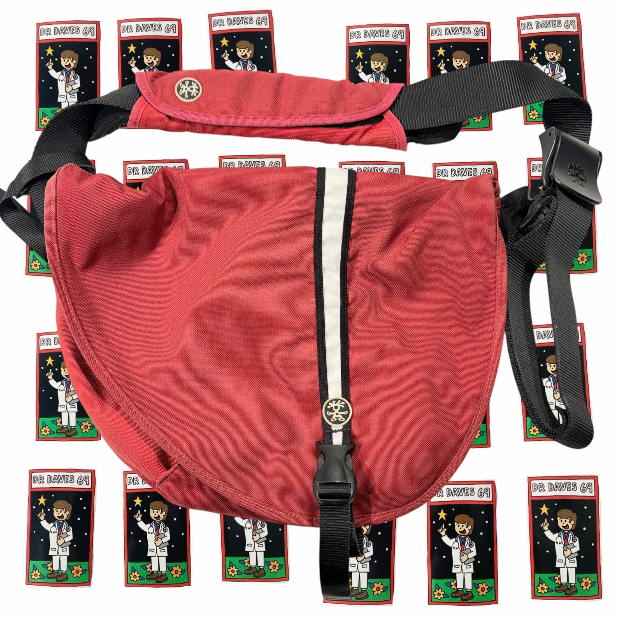 Red Messenger Bag With Stripe Detail — photo 1 of 5