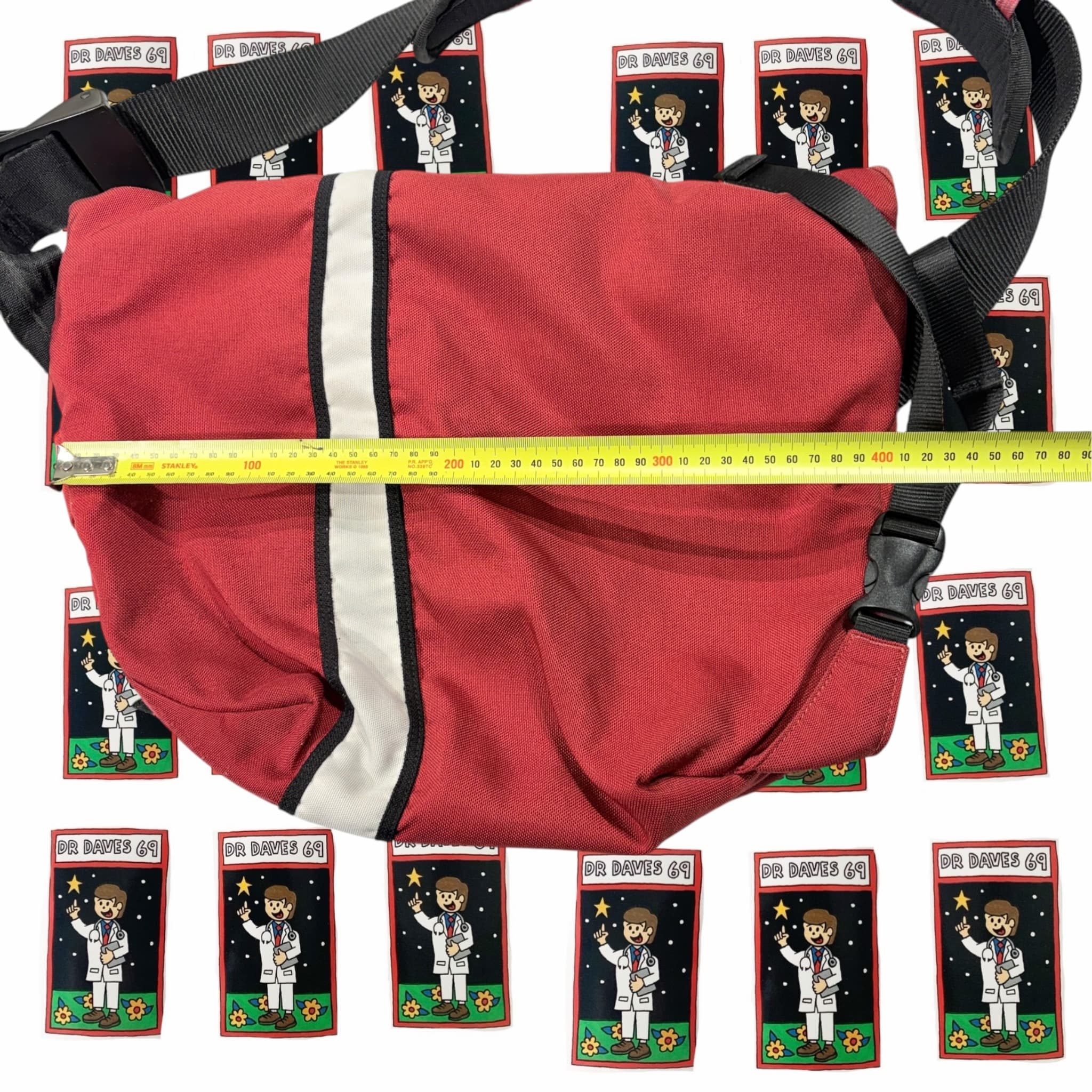 Red Messenger Bag With Stripe Detail — photo 4 of 5