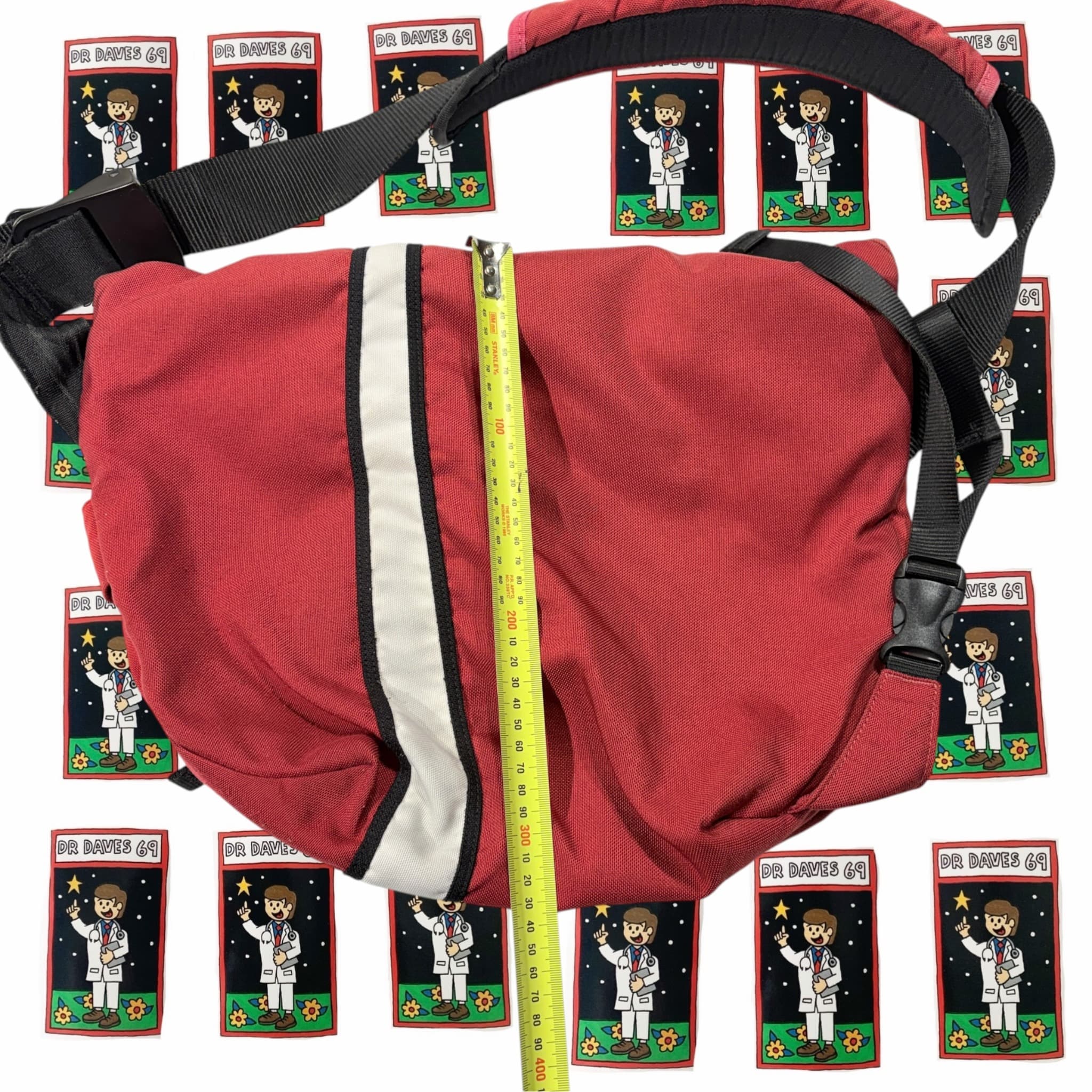 Red Messenger Bag With Stripe Detail — photo 5 of 5