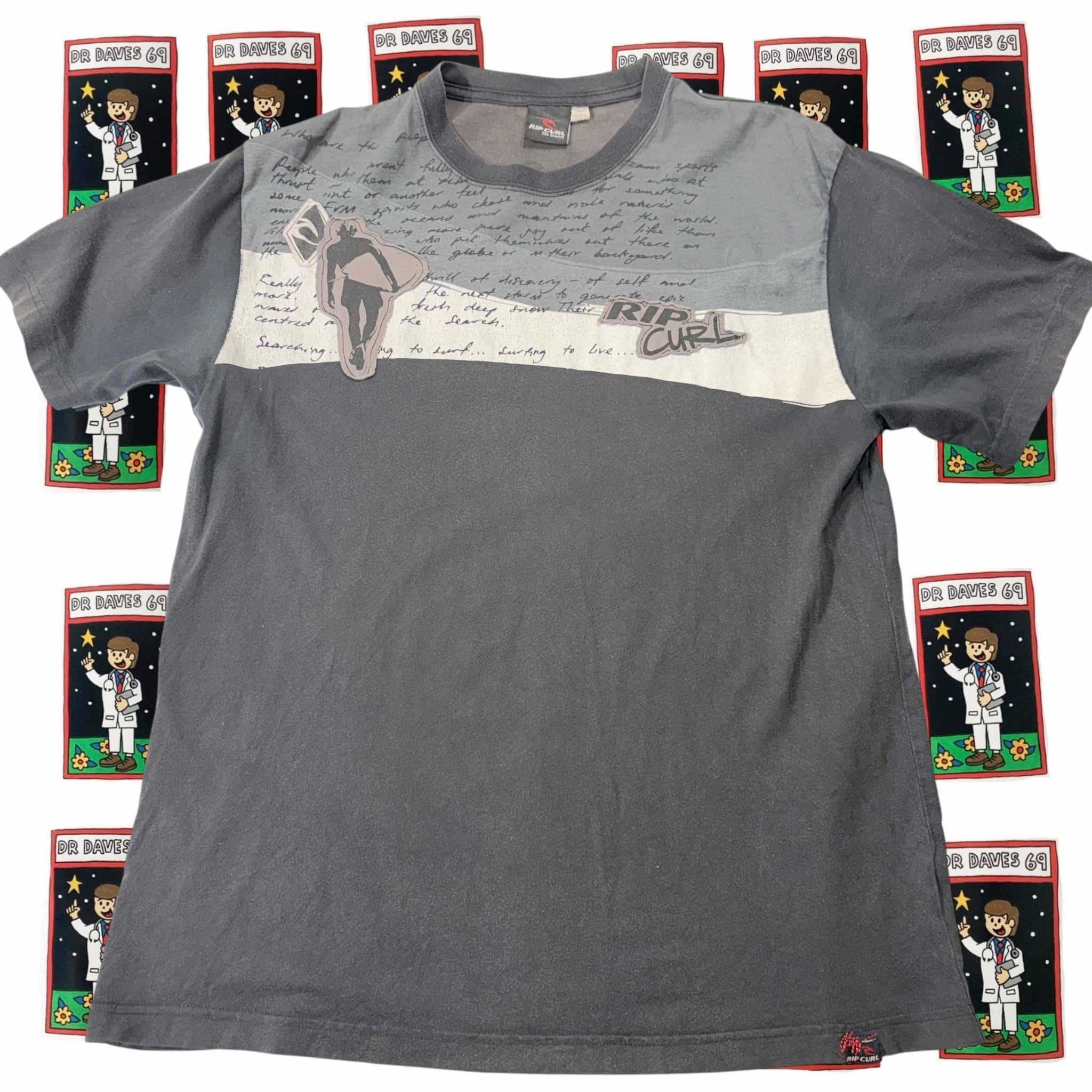 Rip Curl The Search Graphic T-Shirt Grey Size M