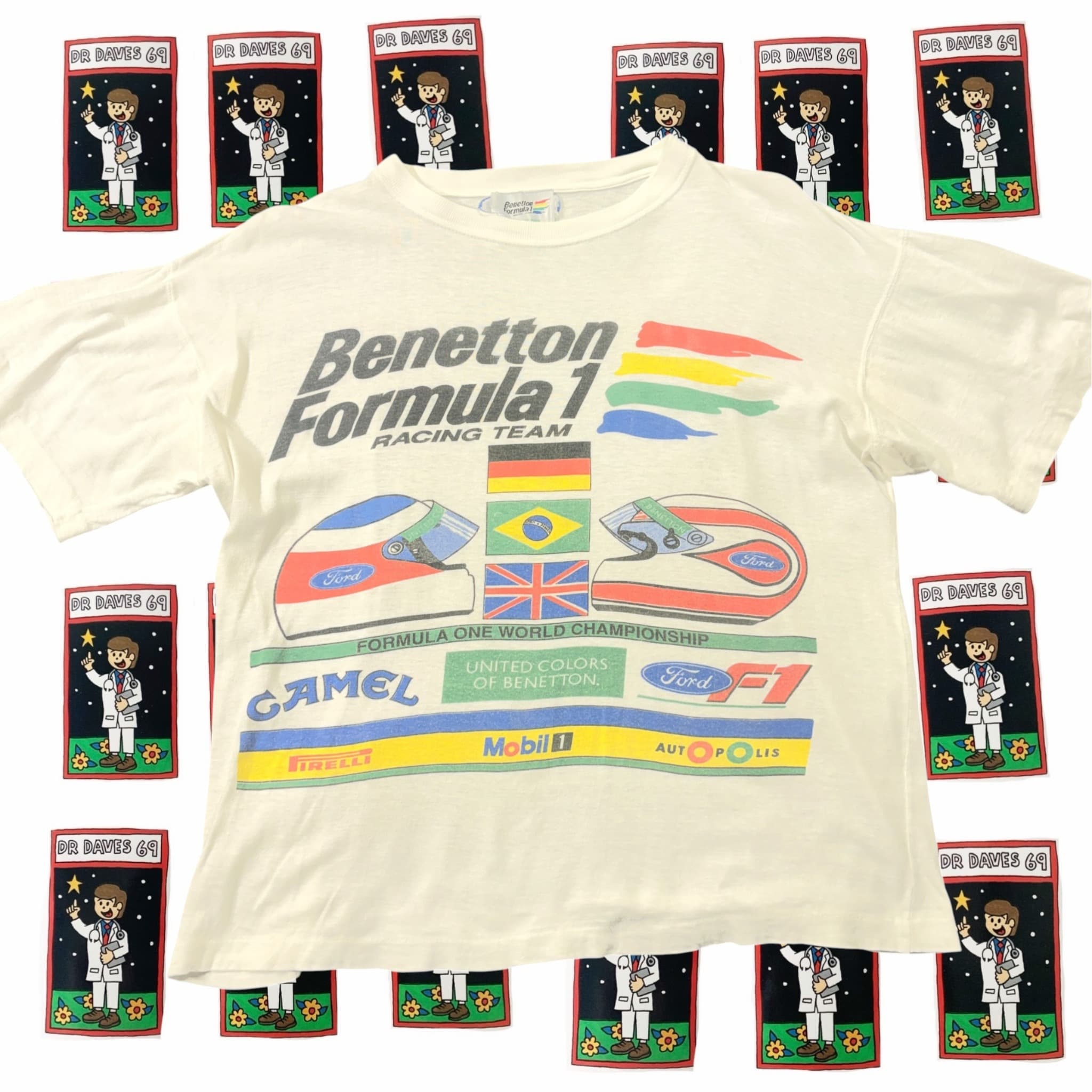 Vintage 90s Camel Benetton Formula 1 Racing Team T-Shirt Fits S-M — photo 1 of 4