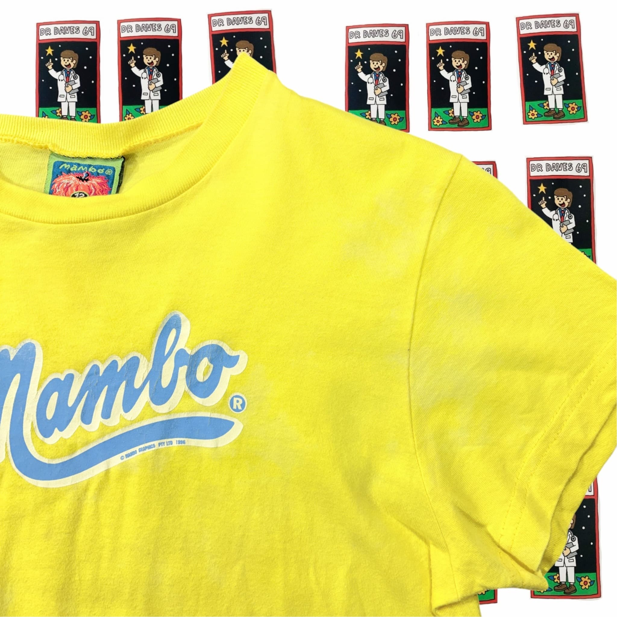 Vintage 90s Mambo Logo T-Shirt Yellow — photo 2 of 5