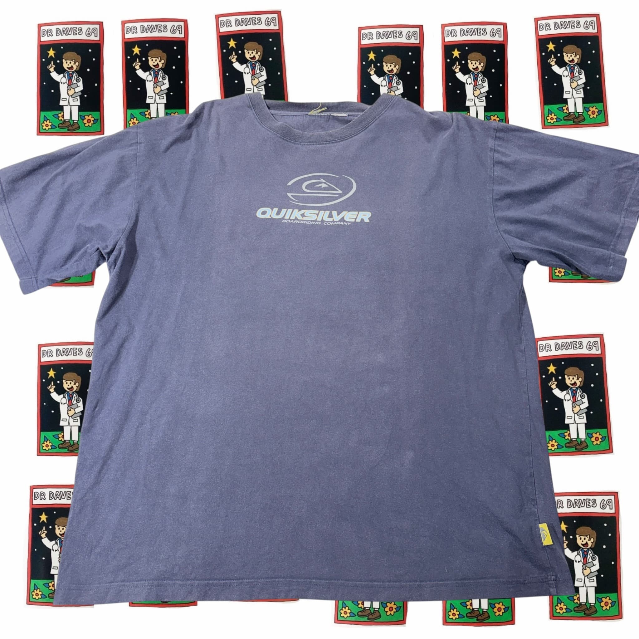 Vintage 90s Quiksilver Boardriding Company T-Shirt Blue — photo 1 of 5