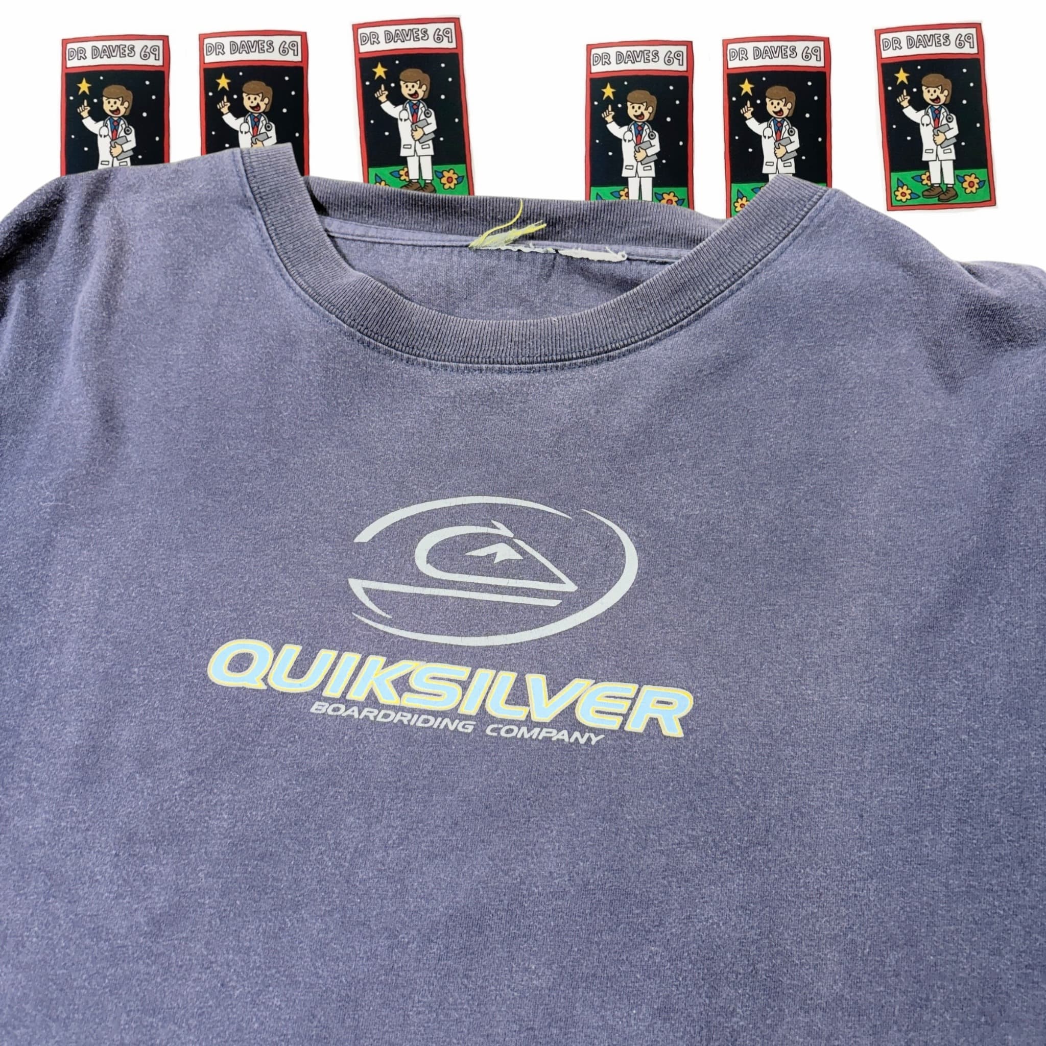 Vintage 90s Quiksilver Boardriding Company T-Shirt Blue — photo 2 of 5