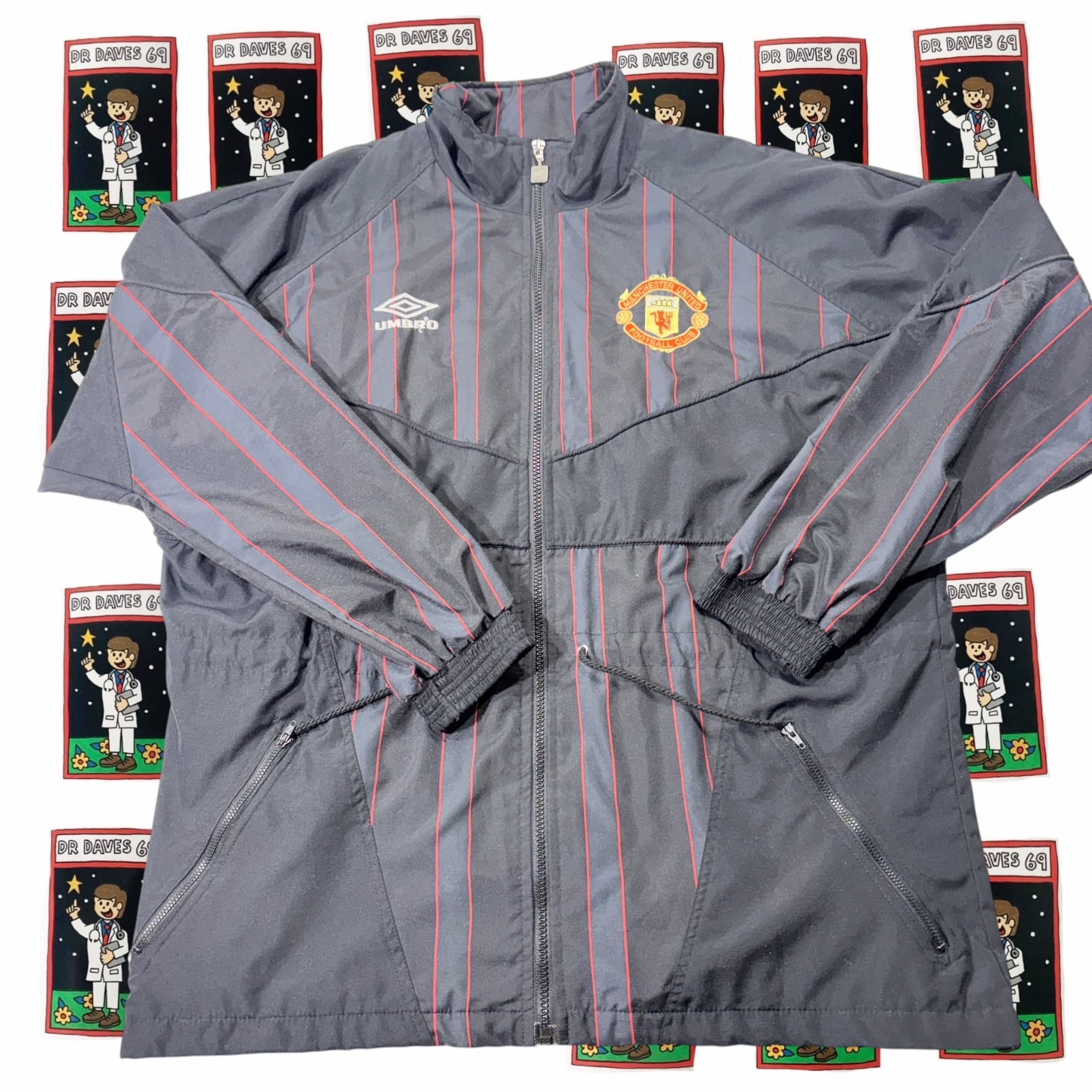 Vintage 90s Umbro Manchester United Track Jacket Large