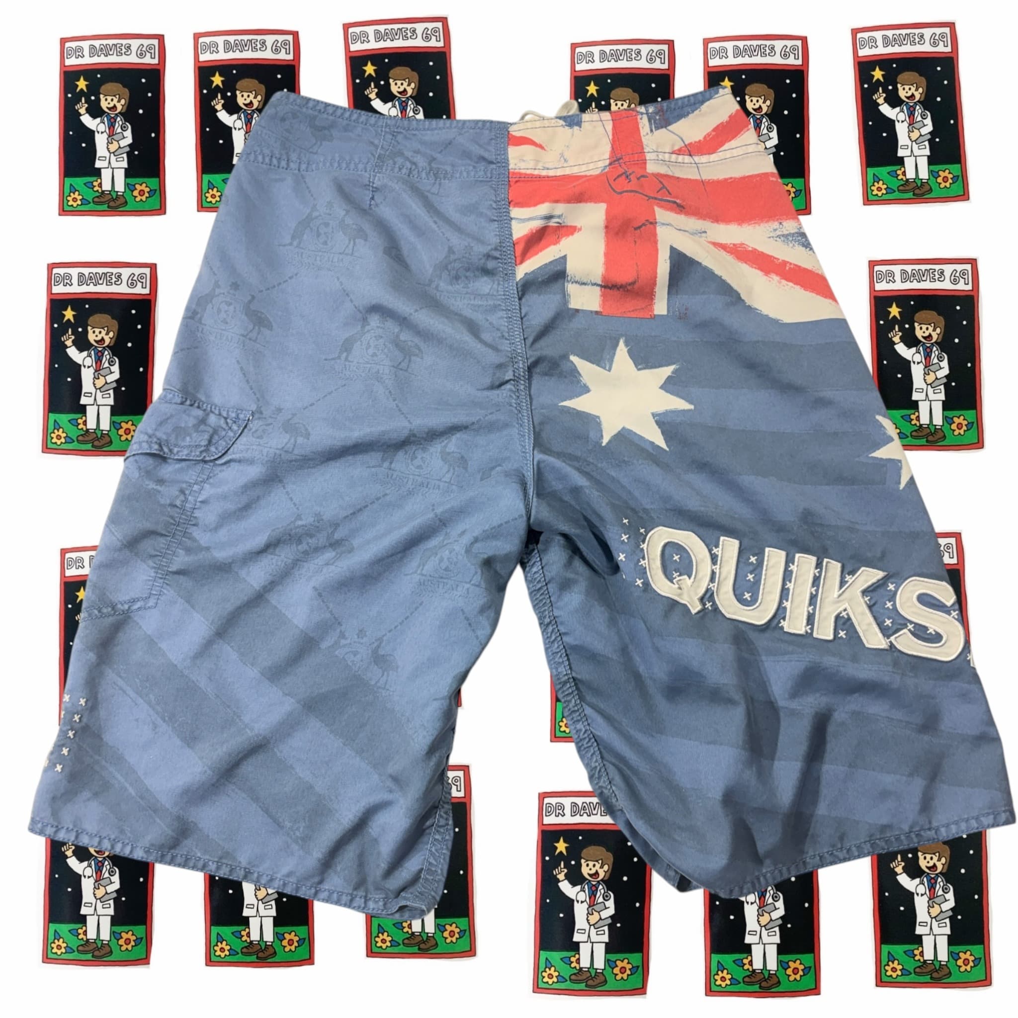 Y2K Quiksilver Men's Australia Print Boardshorts Size XXS 14/16 — photo 2 of 5