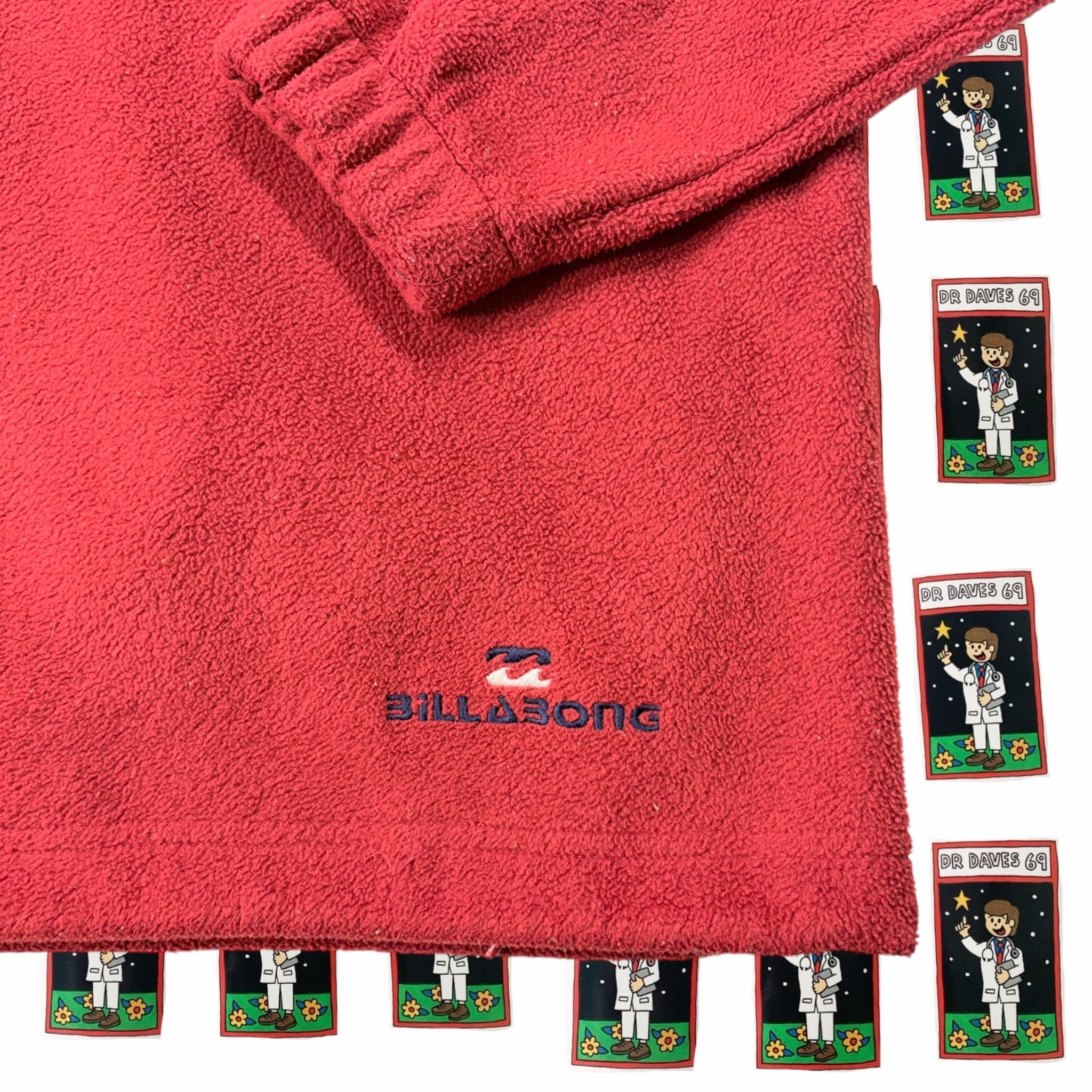 Vintage Billabong Red Fleece Quarter Zip Pullover — photo 3 of 5