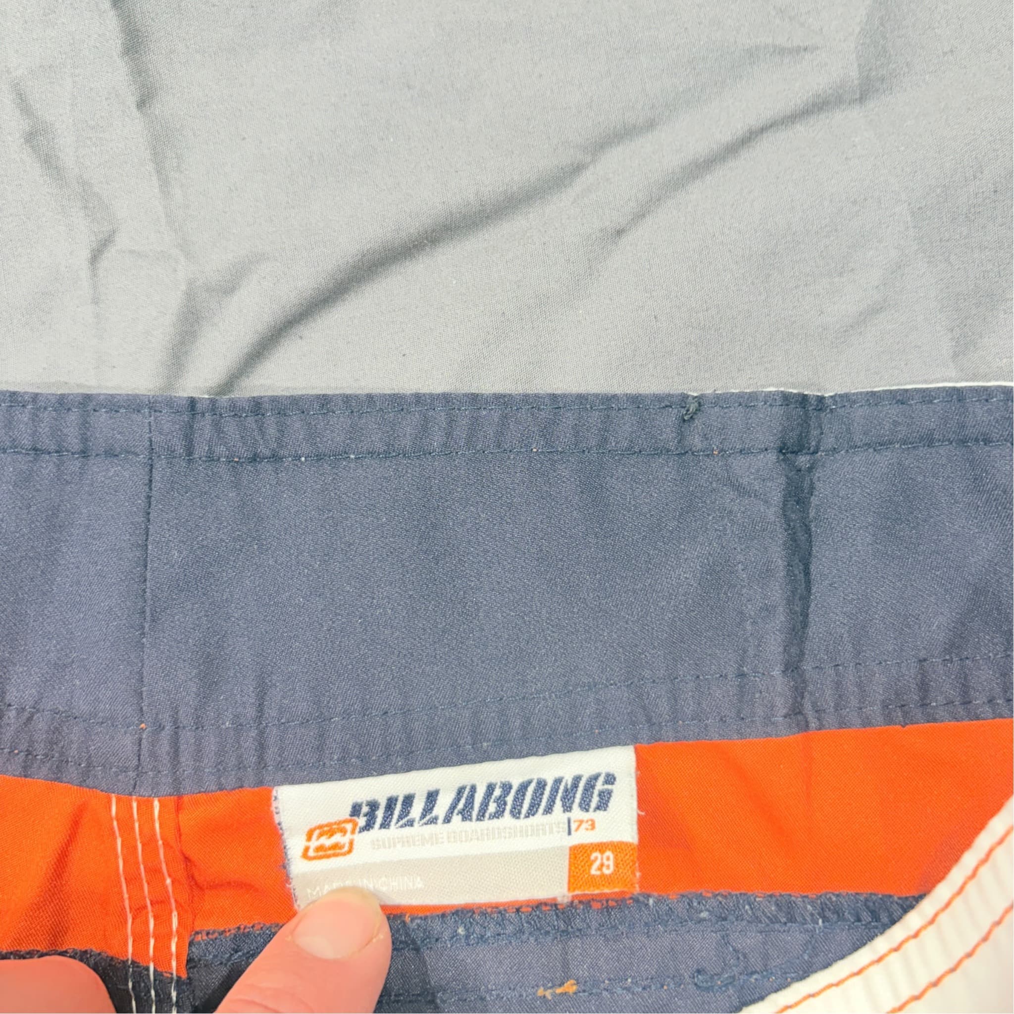 Vintage Billabong Supreme Boardshorts Grey Orange White Size 28 — photo 3 of 6