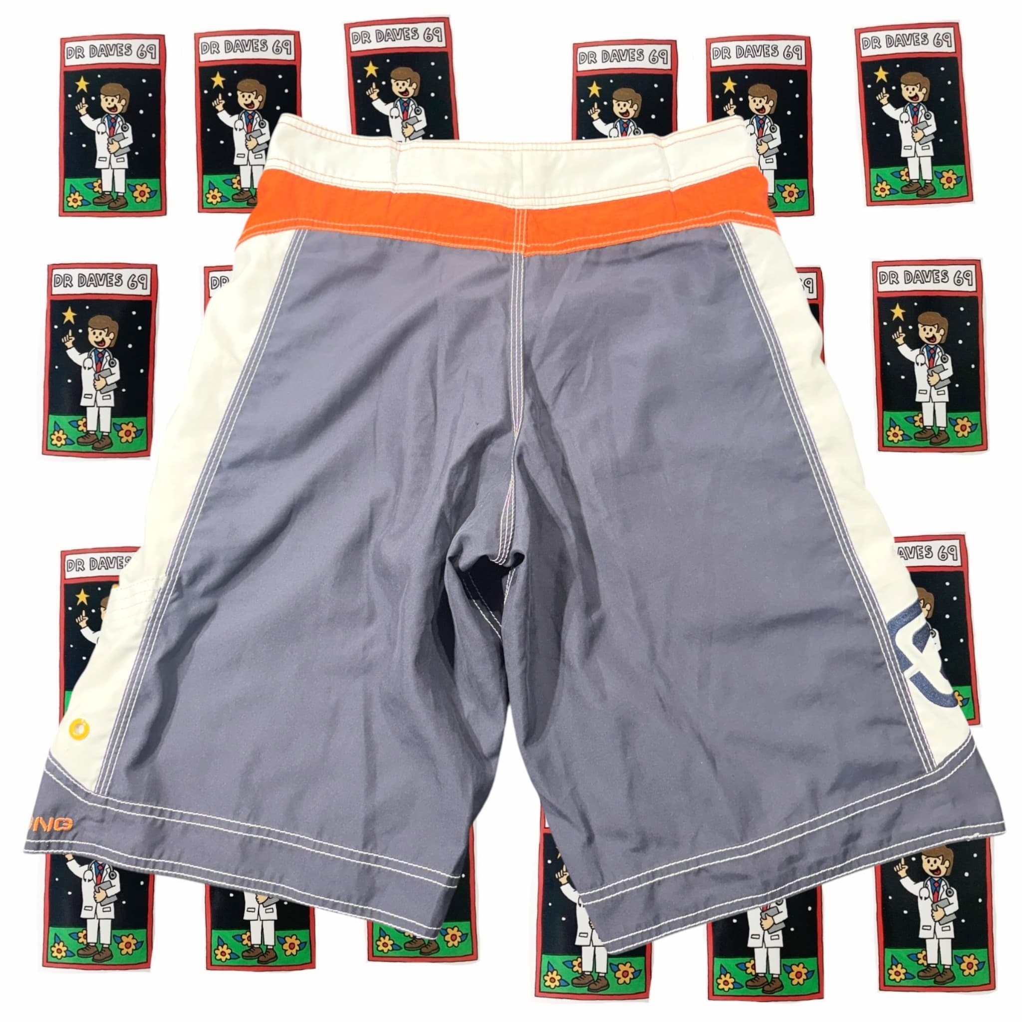 Vintage Billabong Supreme Boardshorts Grey Orange White Size 28 — photo 4 of 6
