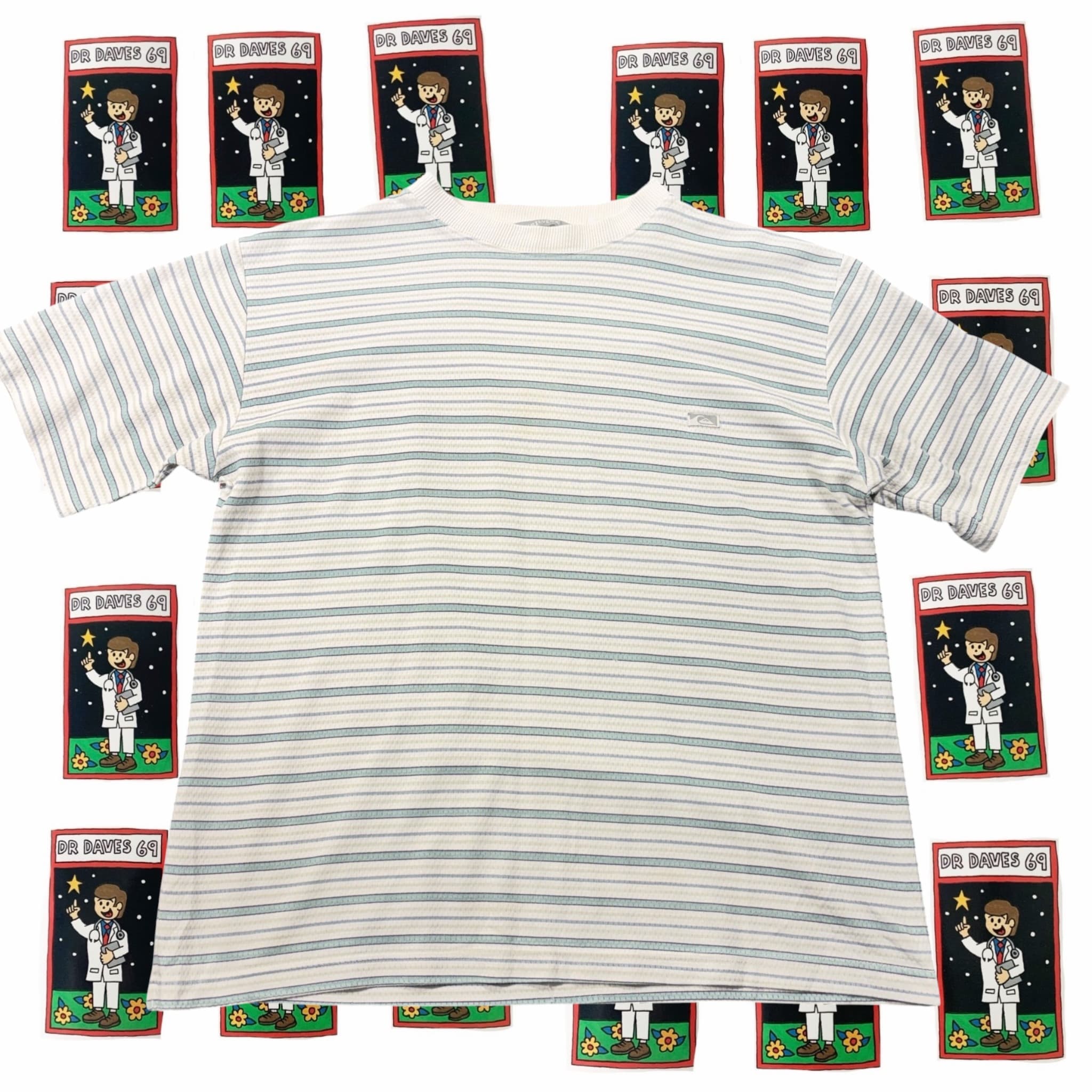 Vintage Quiksilver stripe T-Shirt White Size S