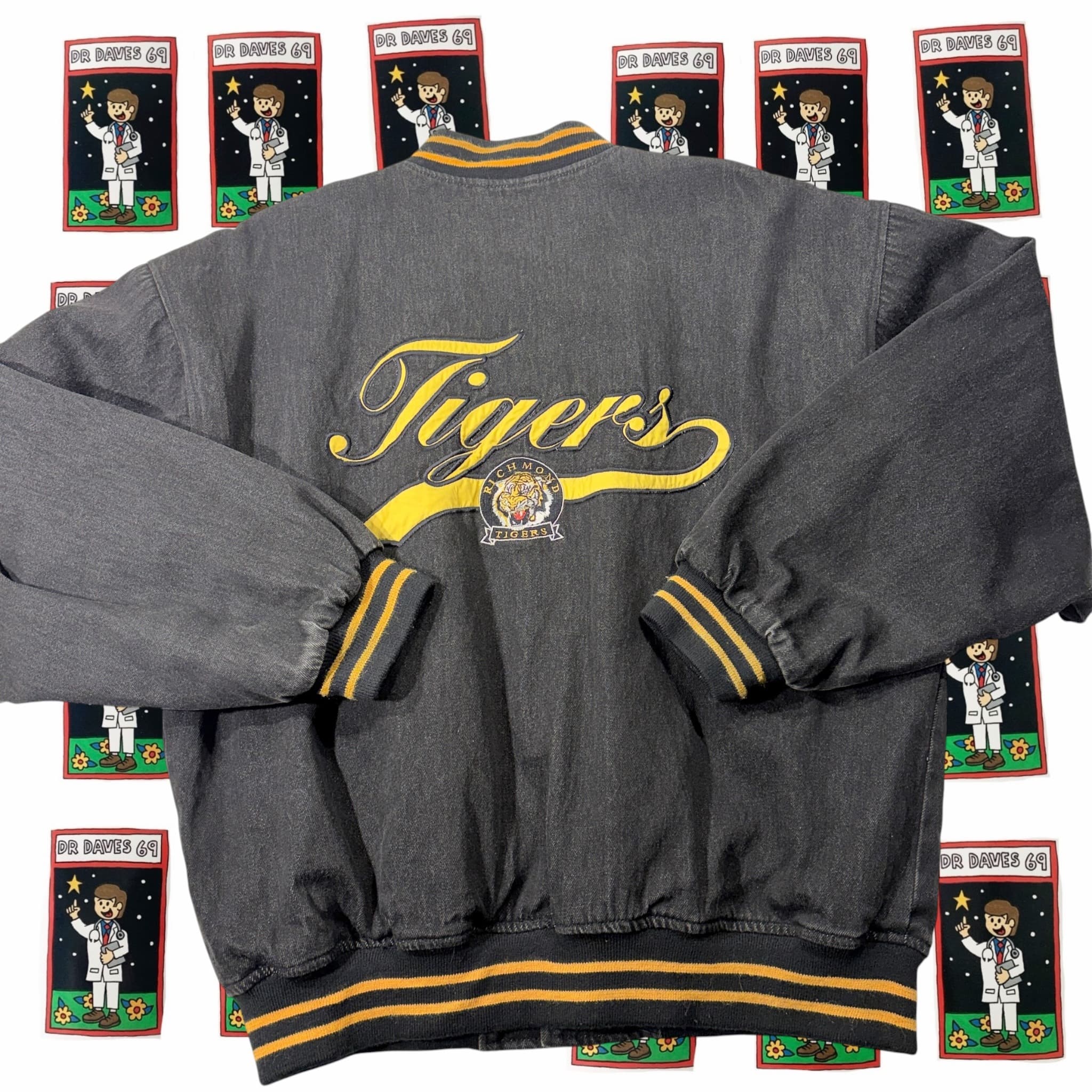 Vintage VIVID Richmond Tigers AFL Denim Varsity Jacket XL — photo 3 of 5