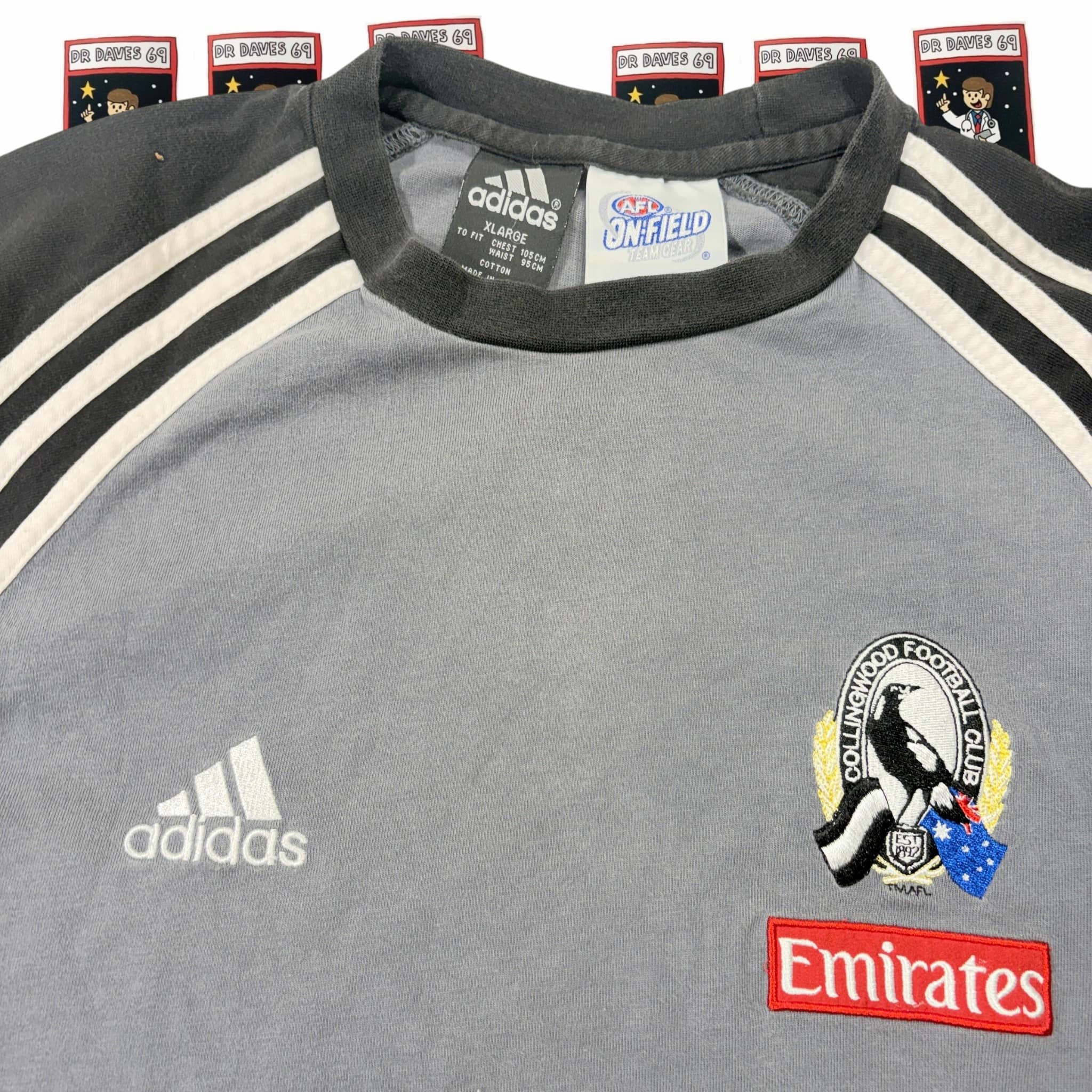 Y2K Adidas Collingwood Football Club AFL Long Sleeve Training Shirt — photo 2 of 4