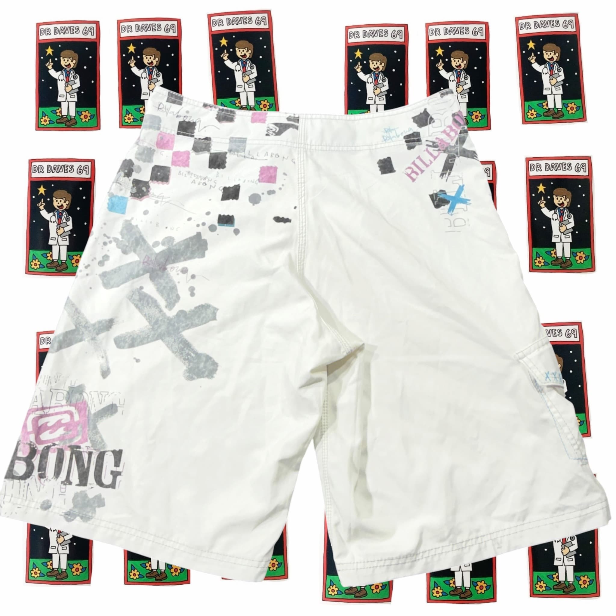 Y2k Billabong Boardshorts White Size 34 — photo 3 of 5