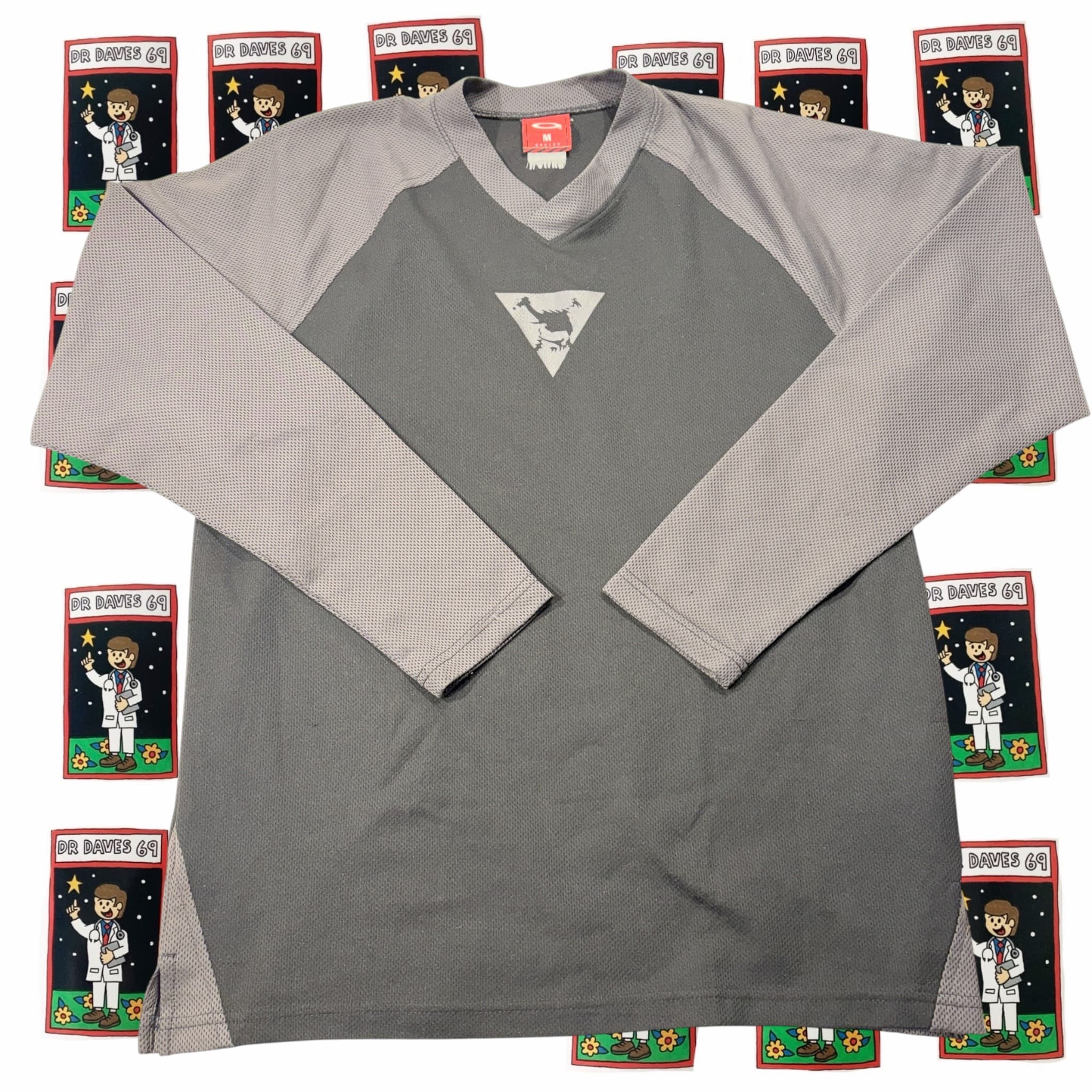 Y2K Oakley Mesh Long Sleeve Jersey Grey Size M — photo 1 of 4
