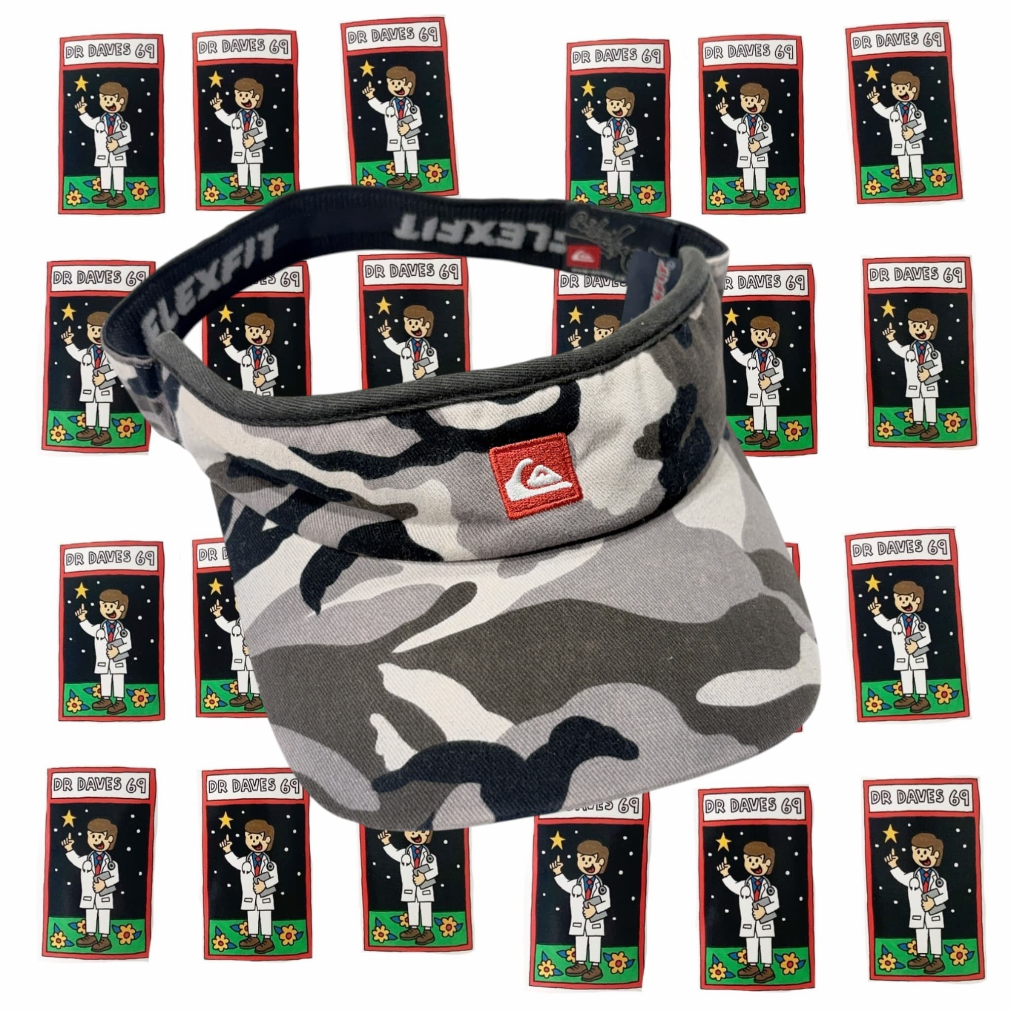 Y2K Quiksilver Flexfit Camo Visor