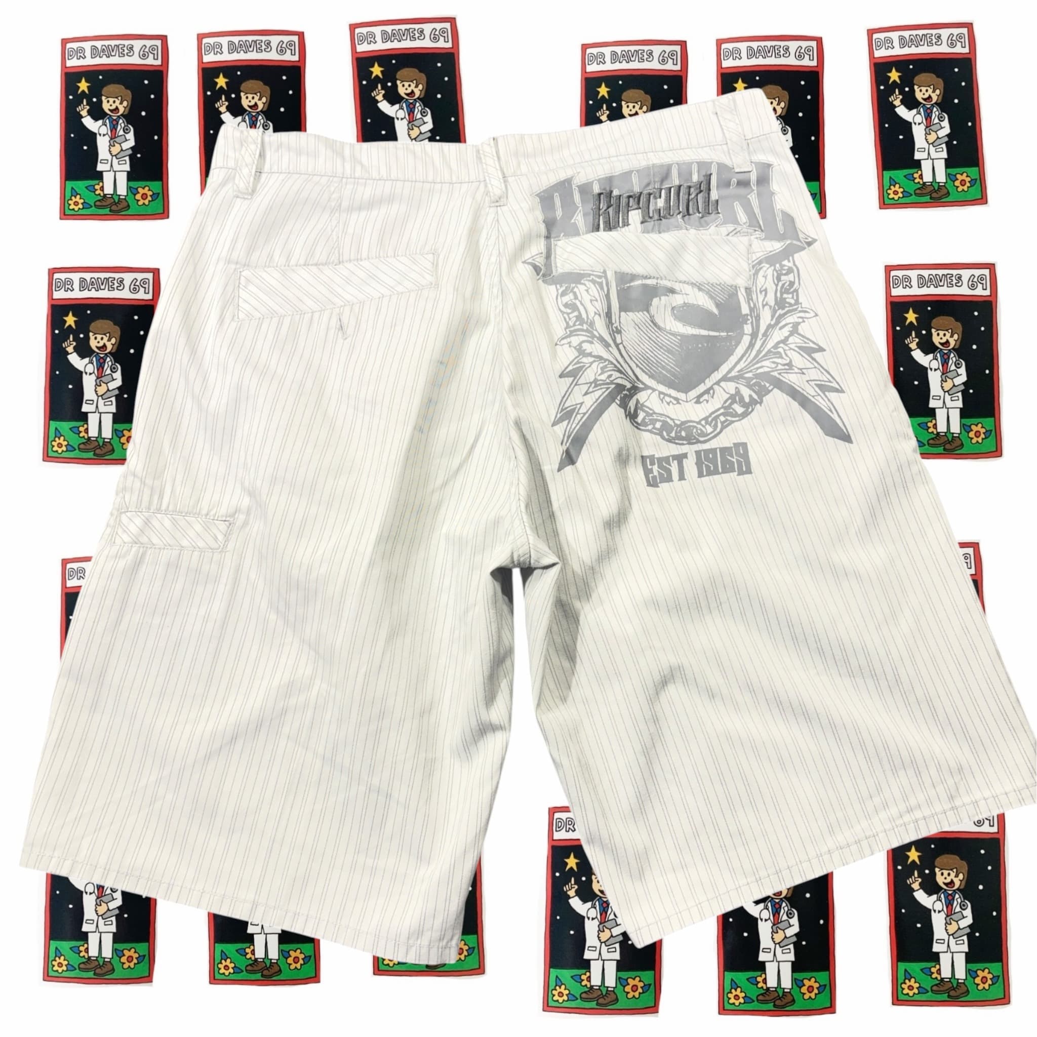 Y2k Rip Curl Walkshorts White Size 34 — photo 3 of 5