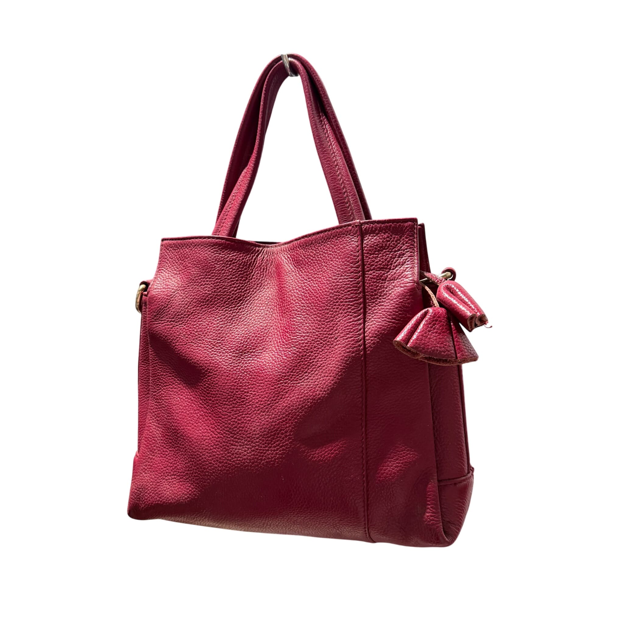 Fossil Sydney Shopper Tote Bag Red Pebbled Leather Handbag — photo 1 of 6