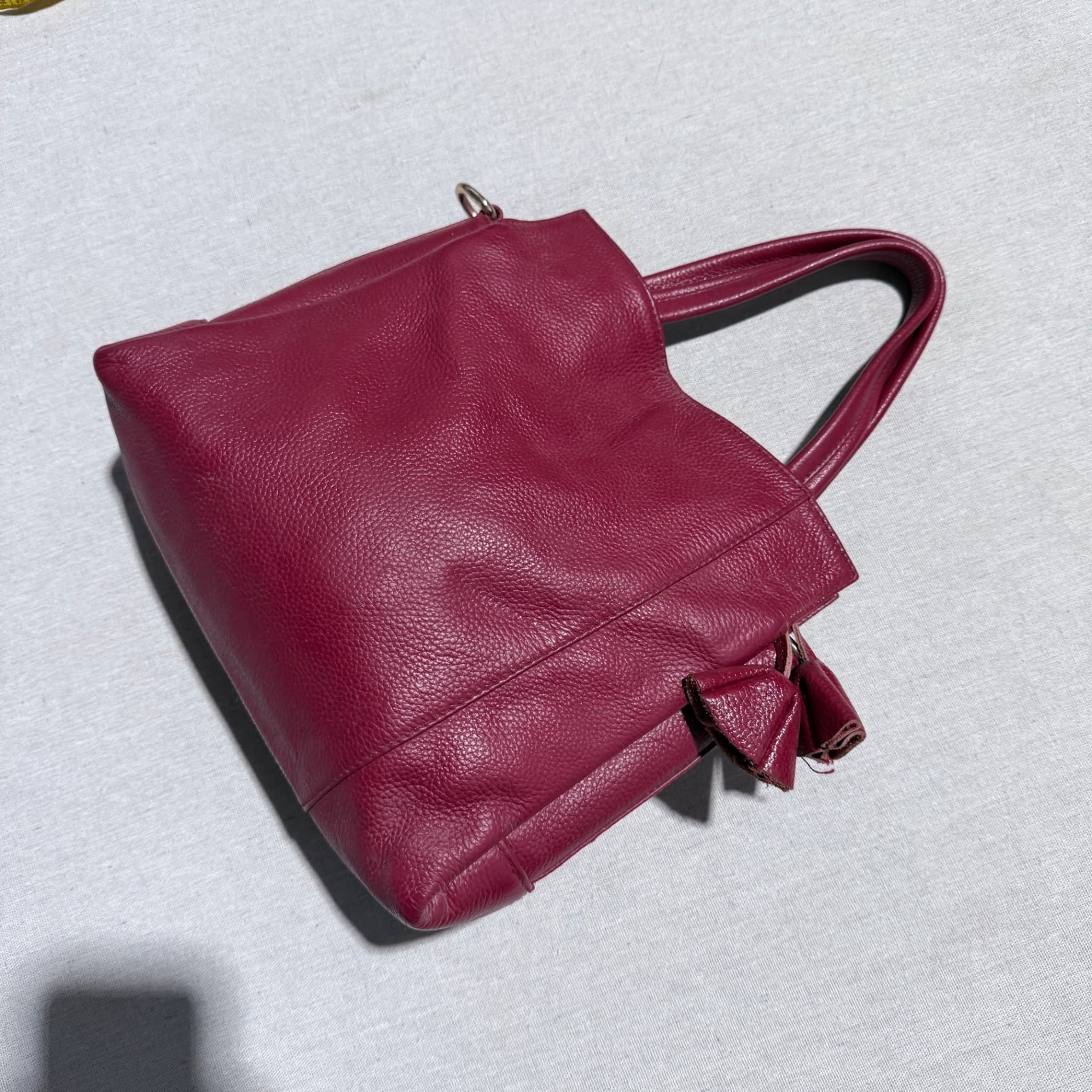 Fossil Sydney Shopper Tote Bag Red Pebbled Leather Handbag — photo 2 of 6