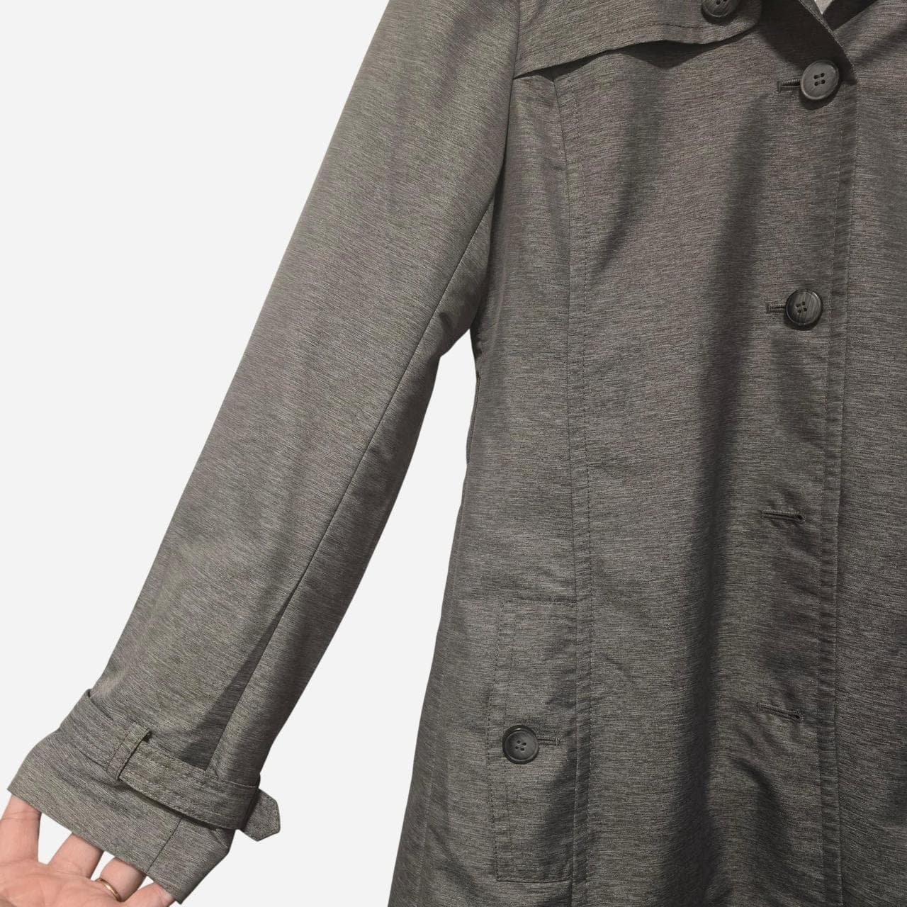 Witchery Grey Trench Coat With Removable Hood โ photo 3 of 8