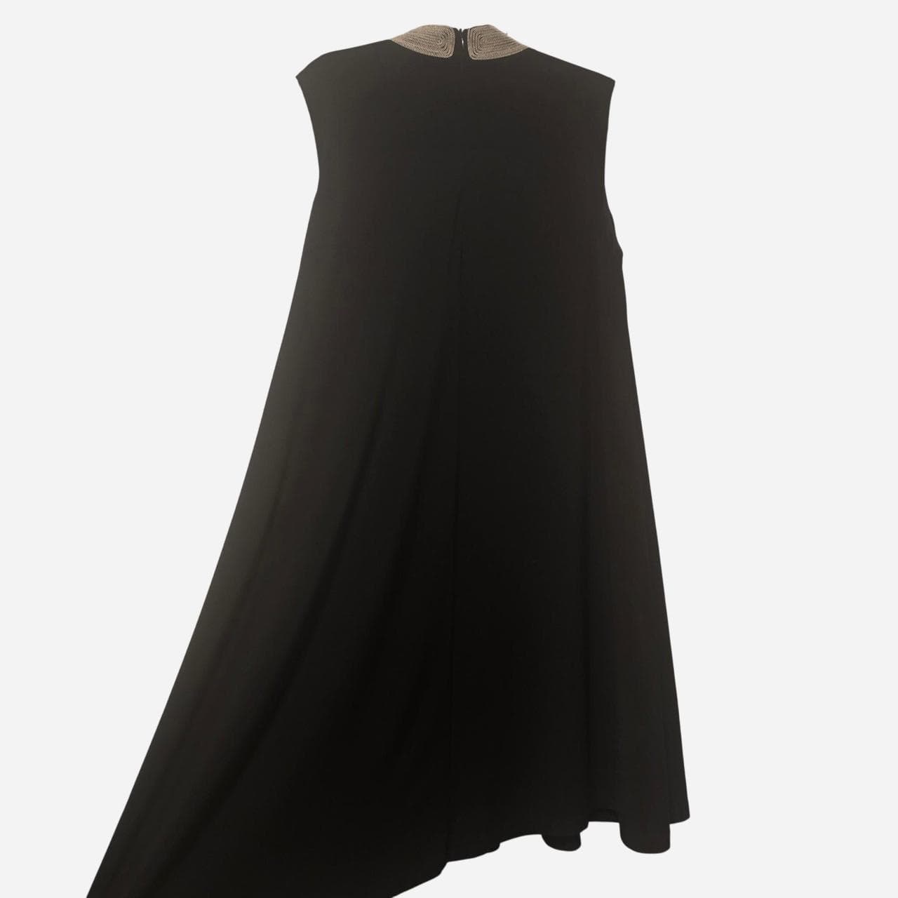 Joseph Ribkoff Black A-Line Dress With Gold Collar Detail β photo 6 of 7