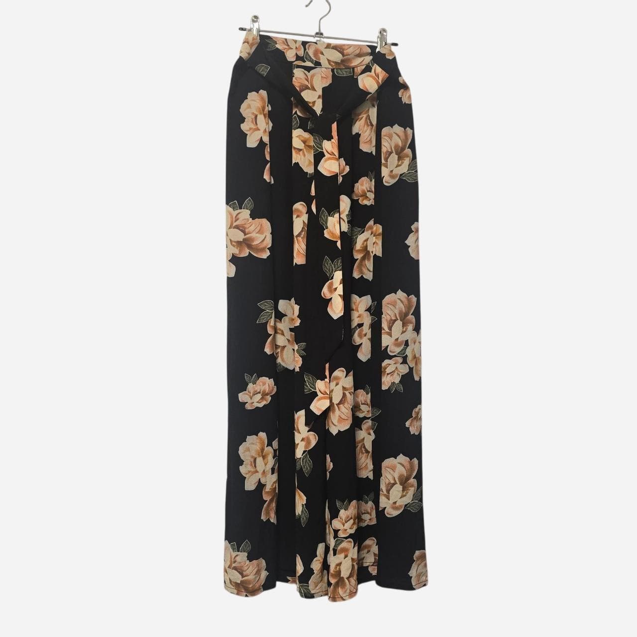 Ally Fashion Black Flared Floral Pants — photo 4 of 6