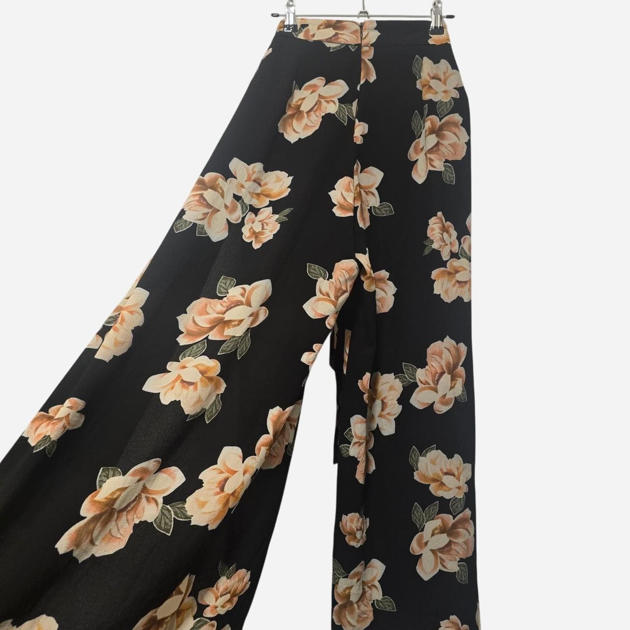 Ally Fashion Black Flared Floral Pants — photo 5 of 6
