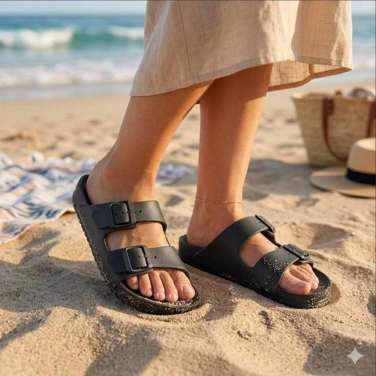 Wavezone Black Double Buckle Beach Slides β photo 1 of 5