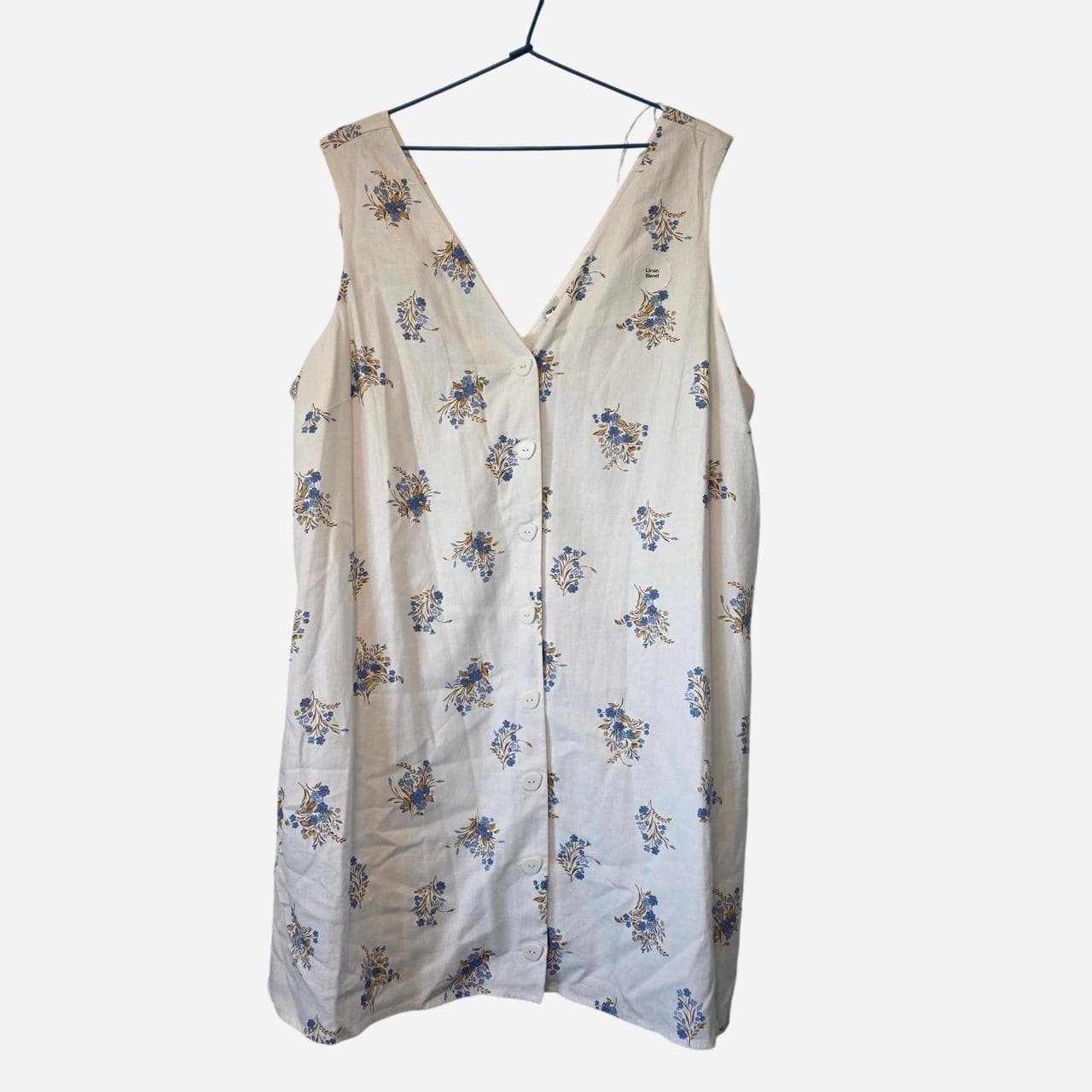 Kmart White Mini Dress With Blue Floral Pattern — photo 3 of 5