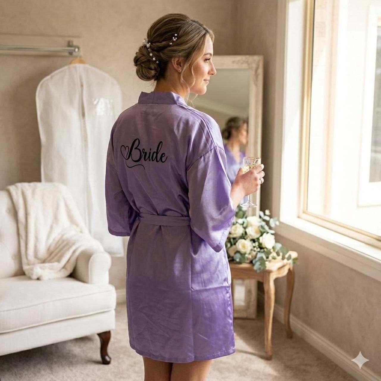Purple Personalized Bridal Morning Wedding Robe — photo 1 of 6