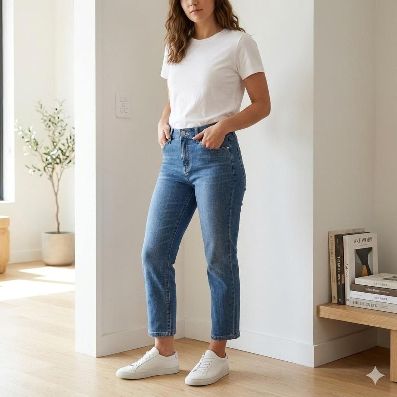 Jeanswest Mid Waisted Skinny Capri Jeans Blue โ photo 3 of 7