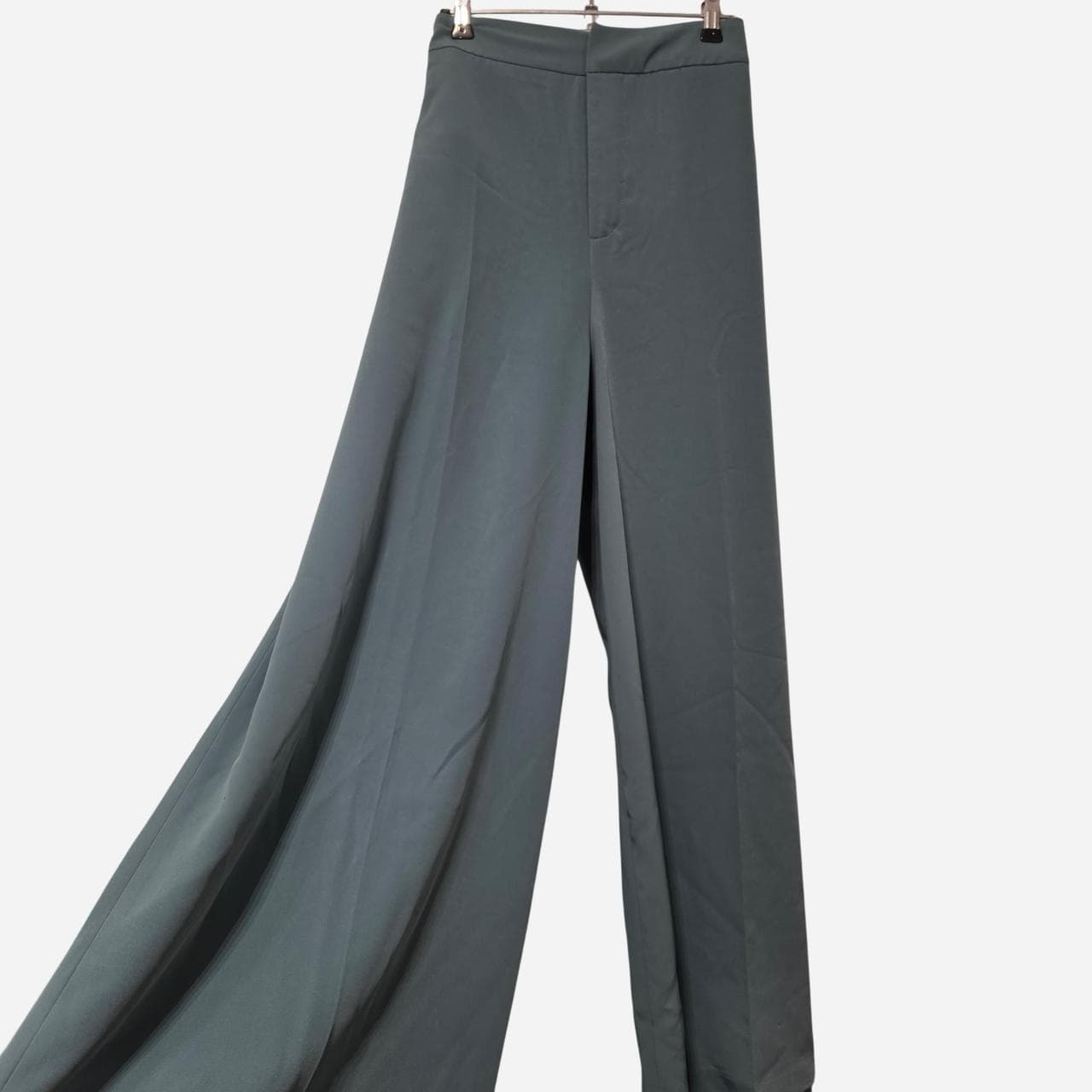 Boho Bird Teal Blue High Waisted Wide Leg Trousers โ photo 1 of 6