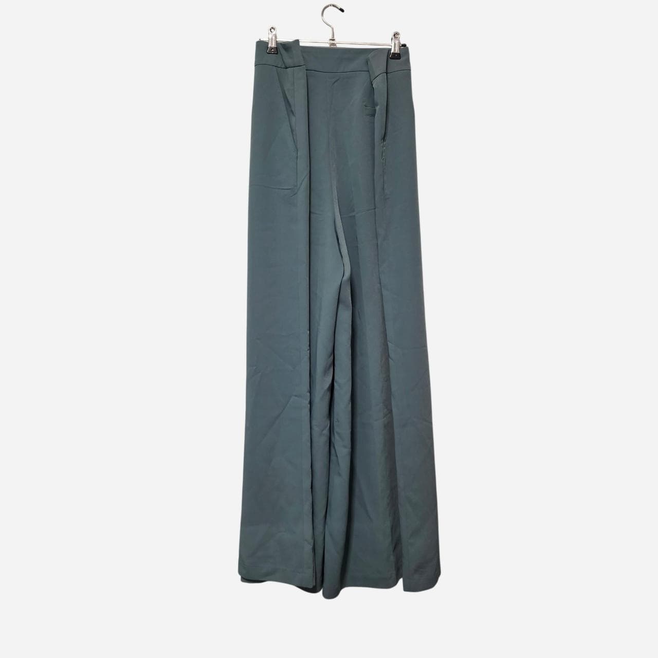 Boho Bird Teal Blue High Waisted Wide Leg Trousers โ photo 4 of 6