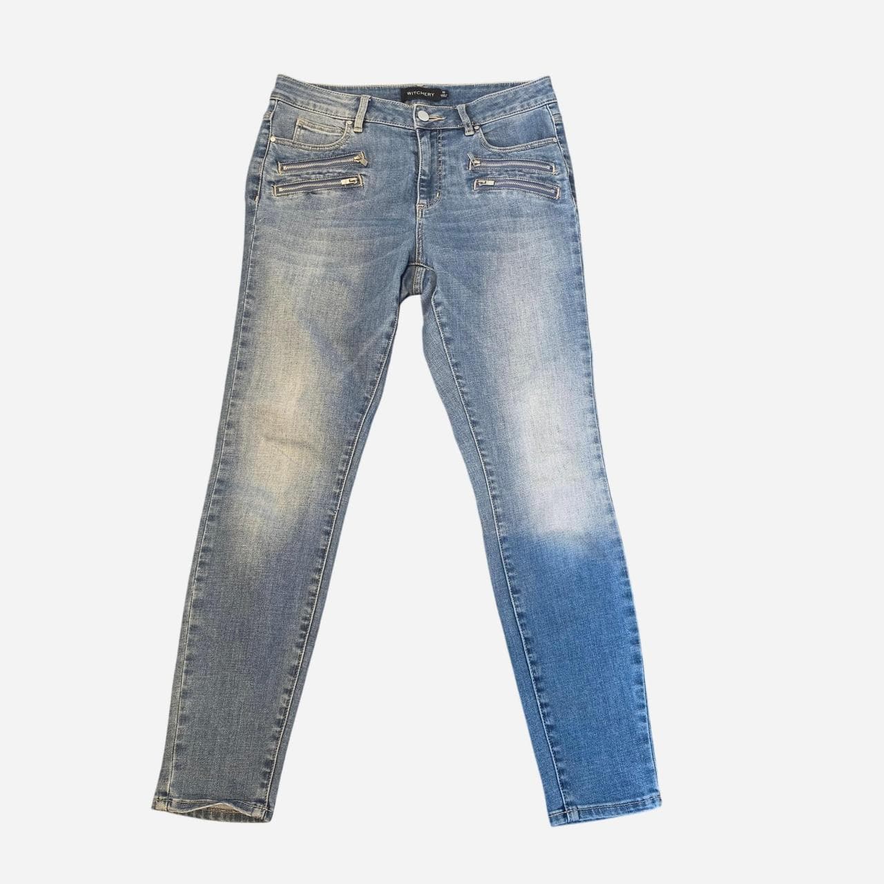 Witchery Blue Jeans With Zippers — photo 1 of 7