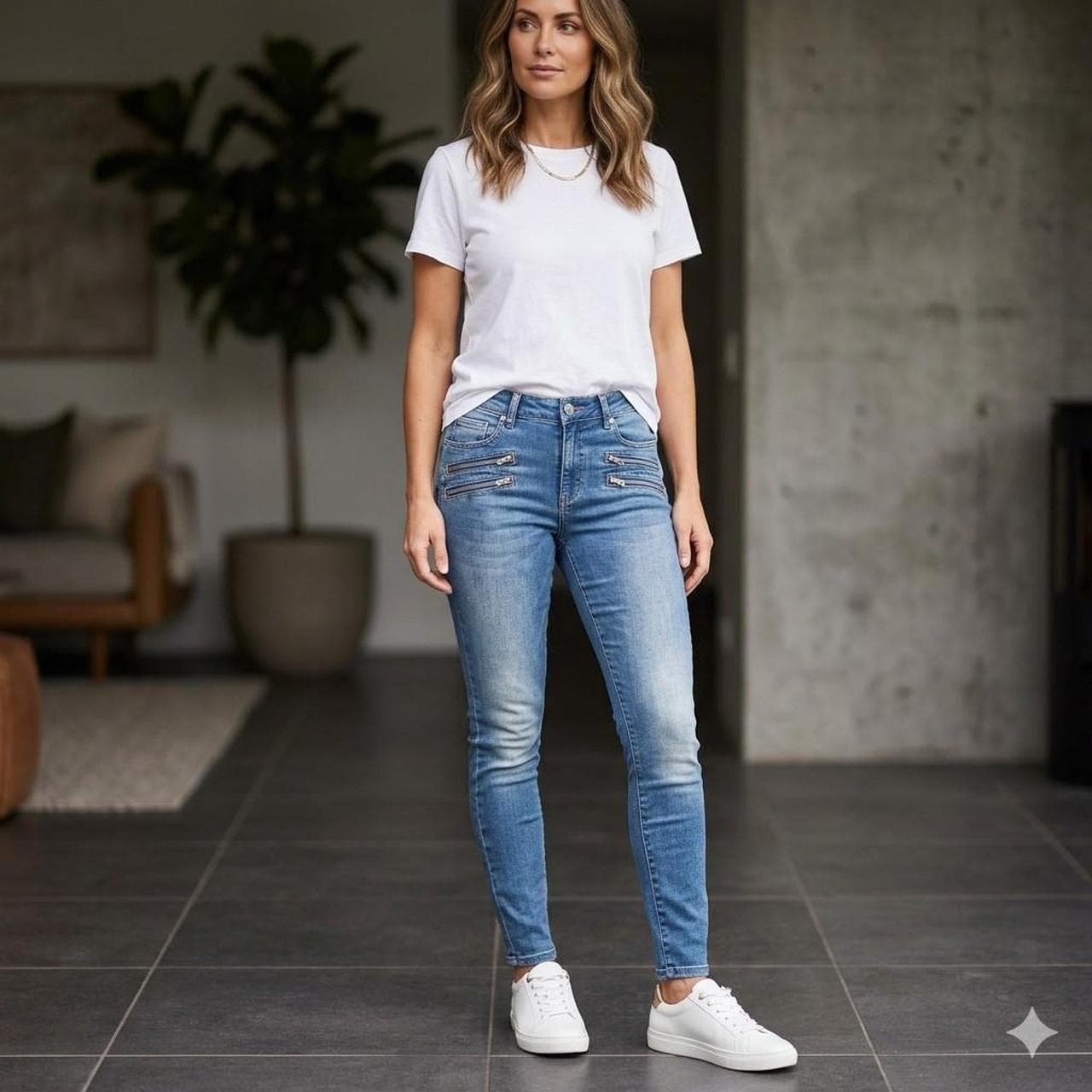 Witchery Blue Jeans With Zippers — photo 3 of 7