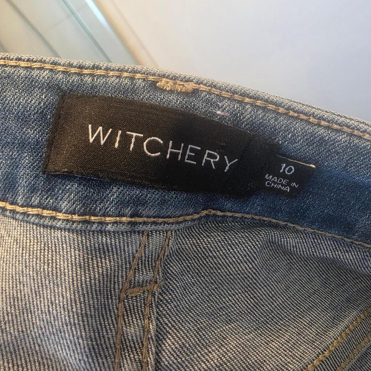 Witchery Blue Jeans With Zippers — photo 6 of 7