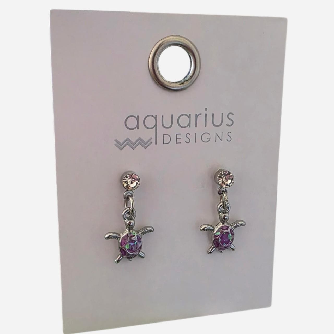 Aquarius Purple Turtle Earrings — photo 1 of 3