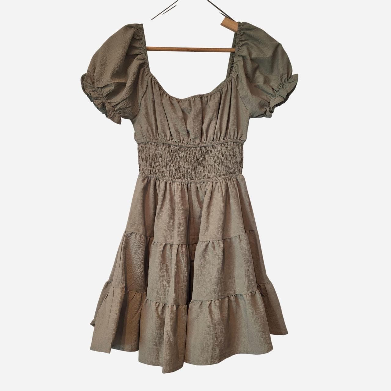 Ally B Khaki Fit And Flare Casual Dress — photo 4 of 7