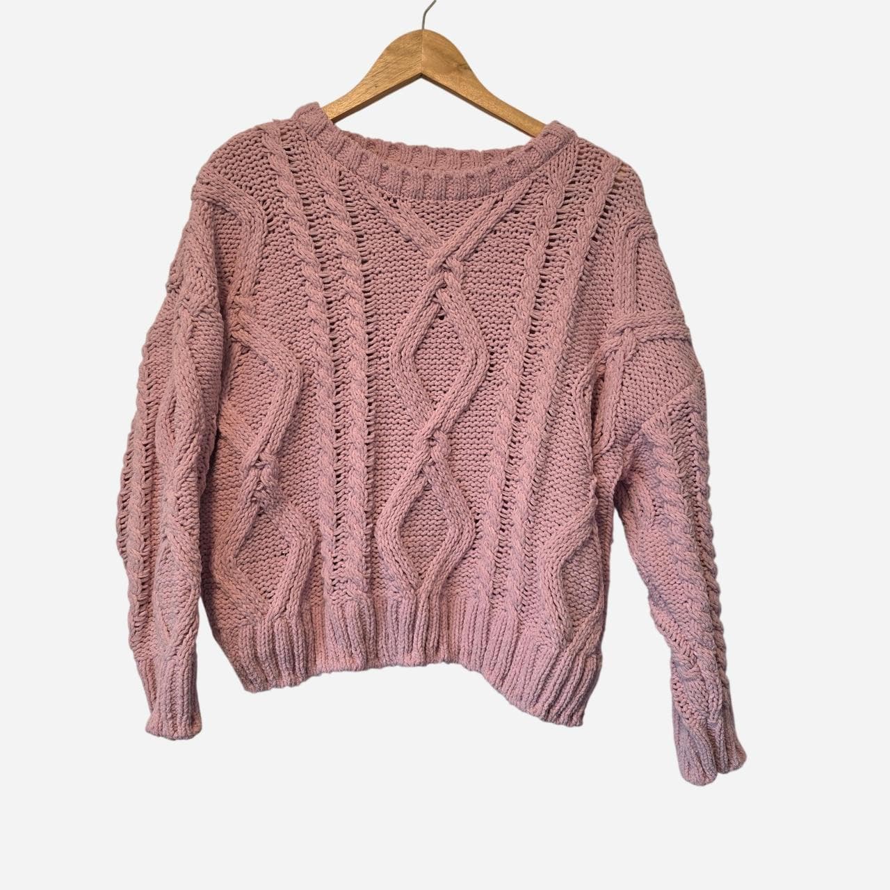 Ally B Pink Cable Knit Sweater β photo 3 of 6