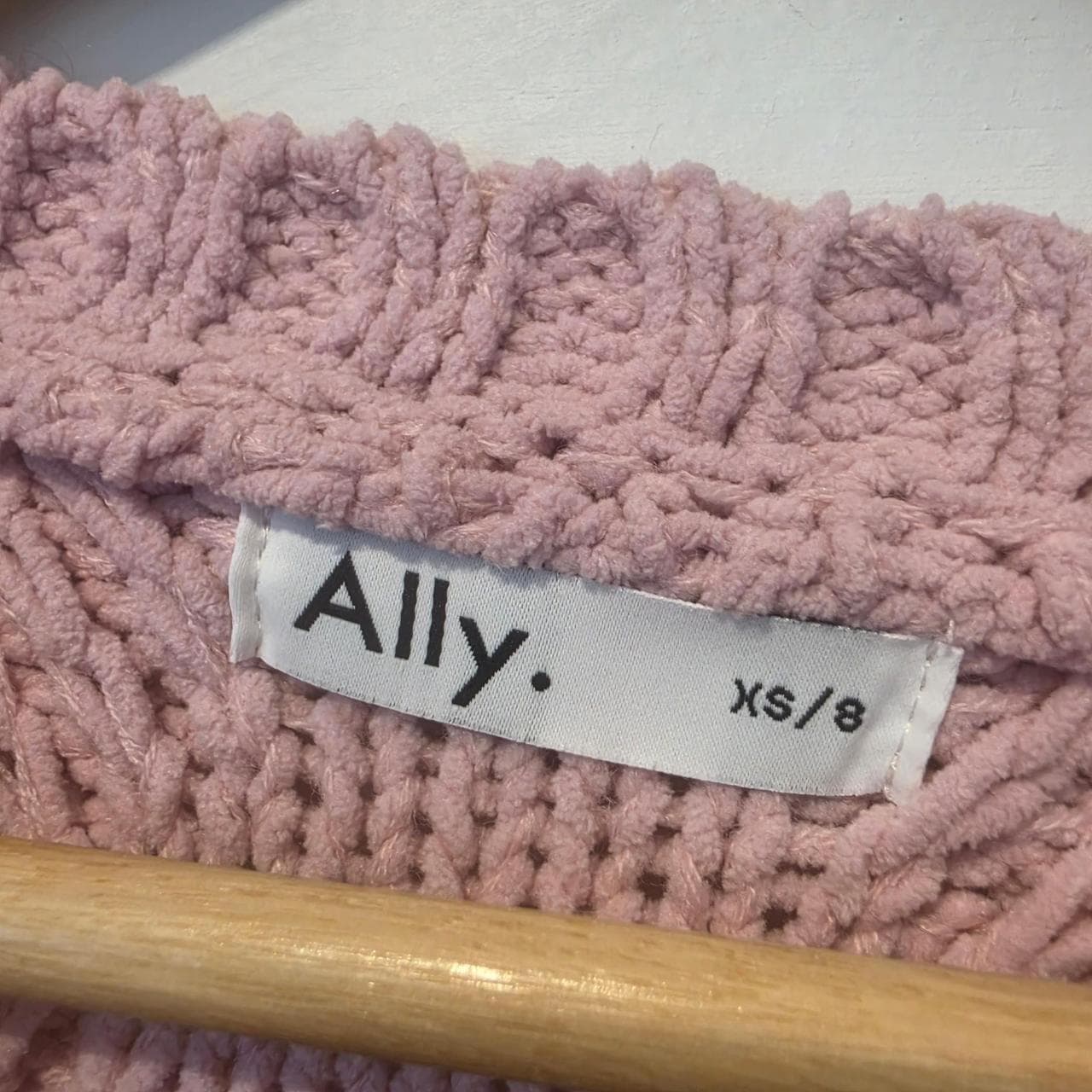 Ally B Pink Cable Knit Sweater β photo 4 of 6