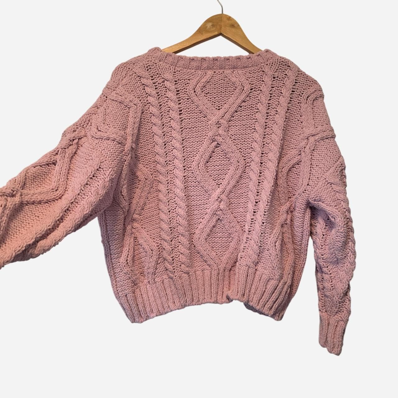 Ally B Pink Cable Knit Sweater β photo 5 of 6