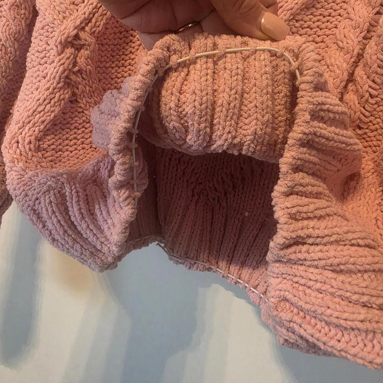 Ally B Pink Cable Knit Sweater β photo 6 of 6
