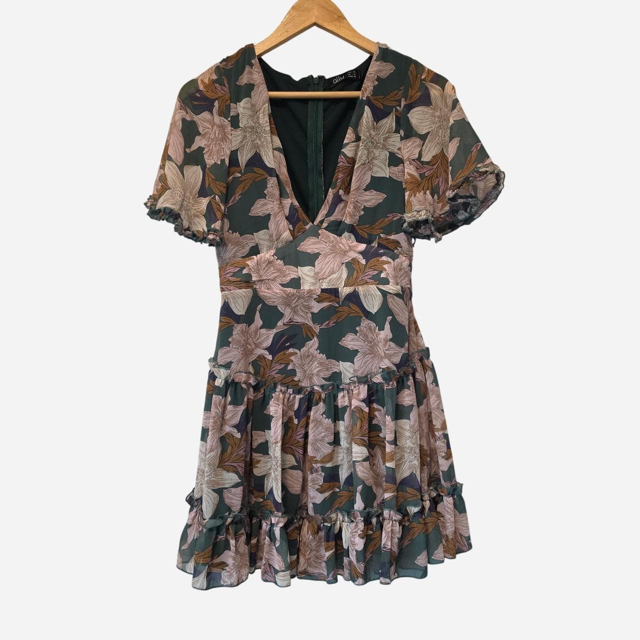 Ally Fashion Green Floral Mini Dress — photo 3 of 6