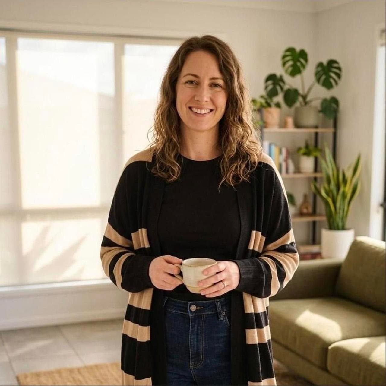 millers striped cardigan black knit layering piece — photo 1 of 5
