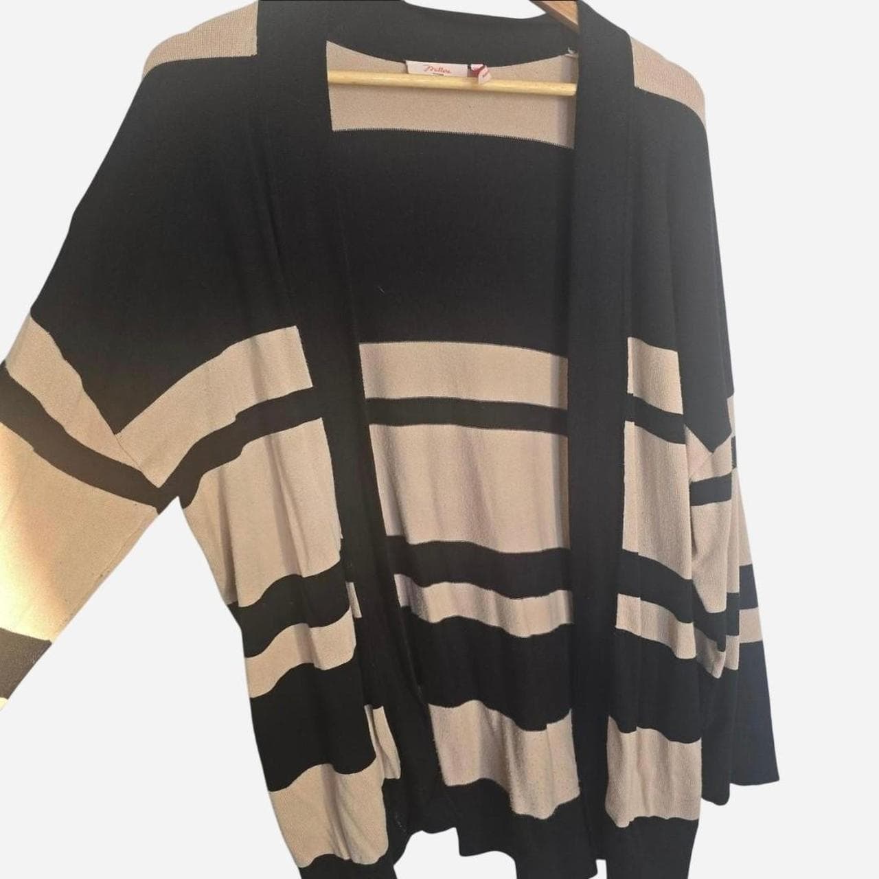millers striped cardigan black knit layering piece — photo 2 of 5