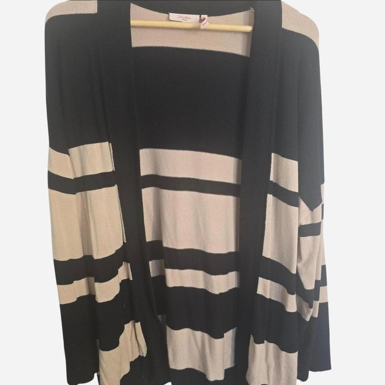 millers striped cardigan black knit layering piece — photo 3 of 5