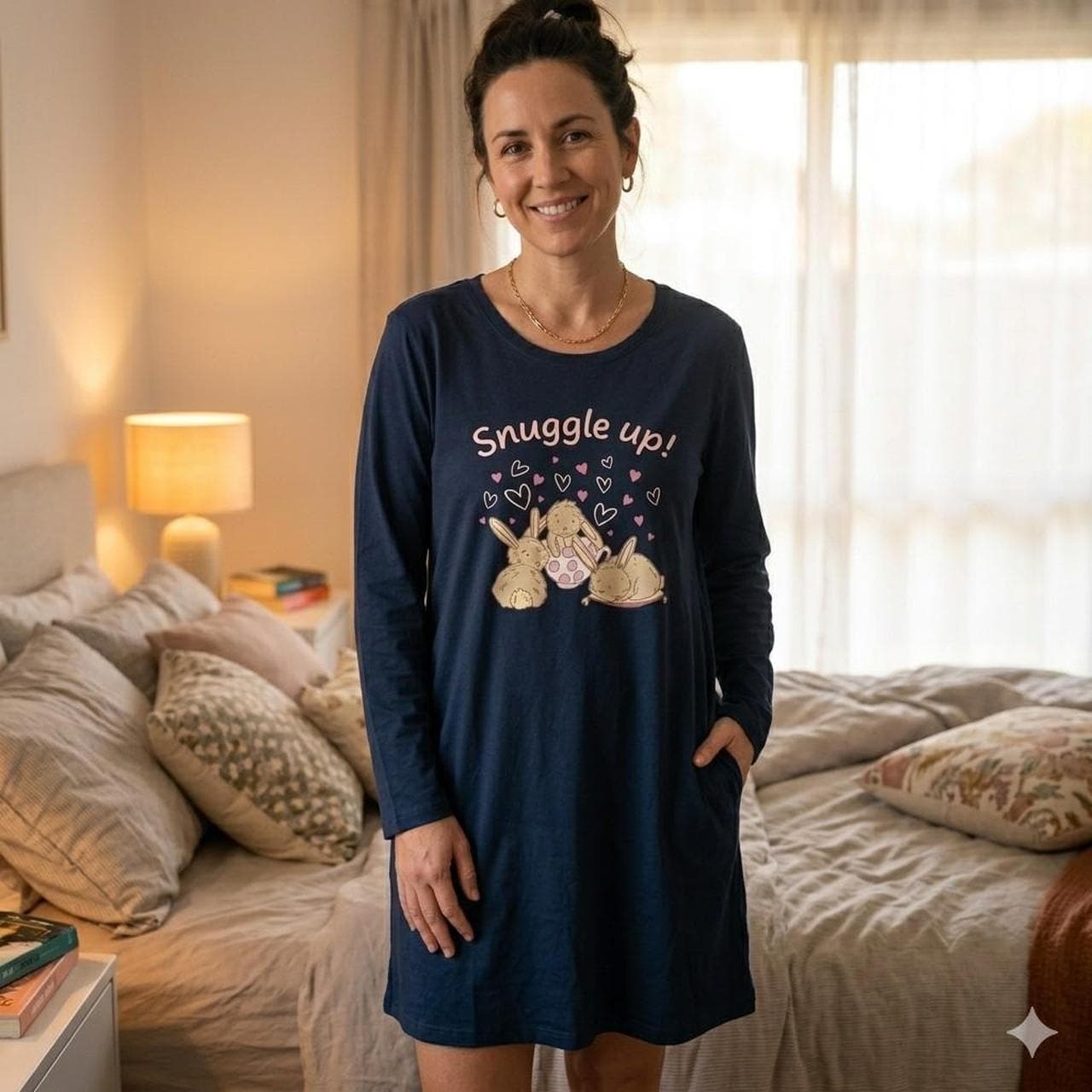 millers long sleeve nighty blue cozy loungewear โ photo 1 of 5