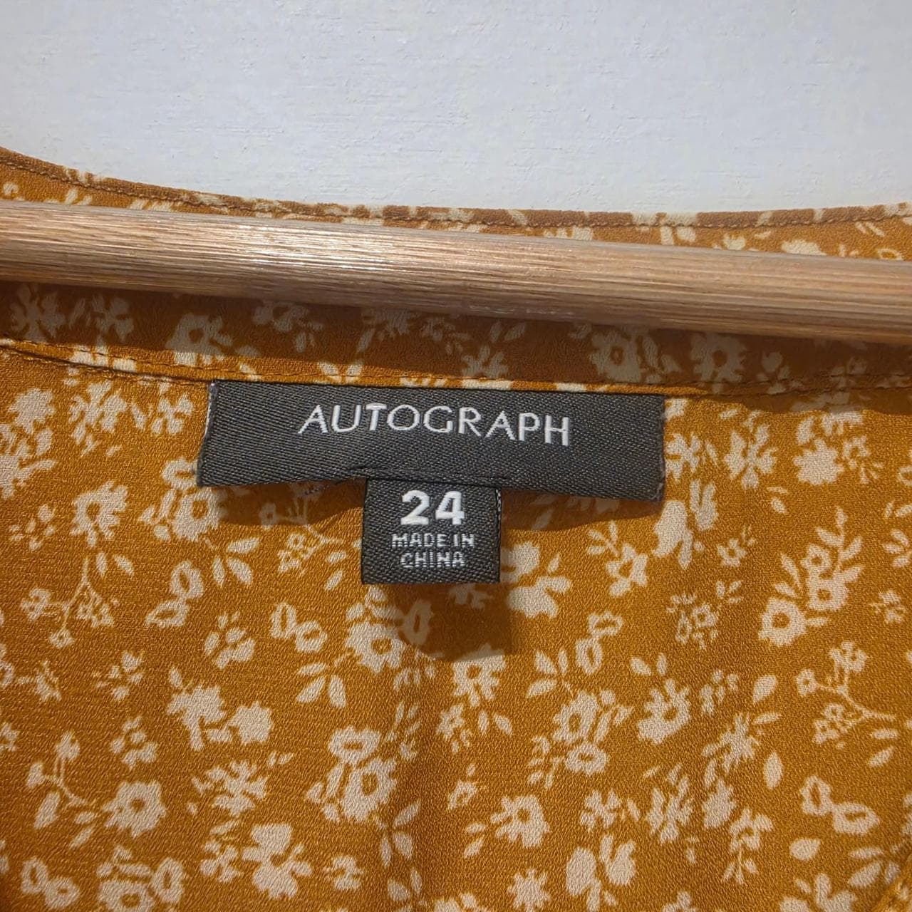 Autograph Mustard Floral High Low Blouse — photo 5 of 8