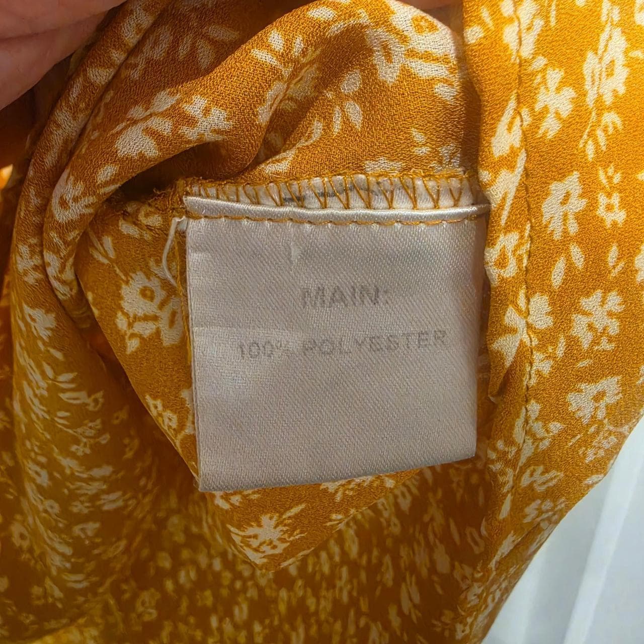 Autograph Mustard Floral High Low Blouse — photo 6 of 8