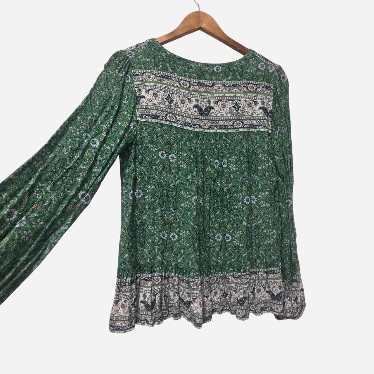Sportsgirl Green Floral Paisley Print Blouse — photo 4 of 6